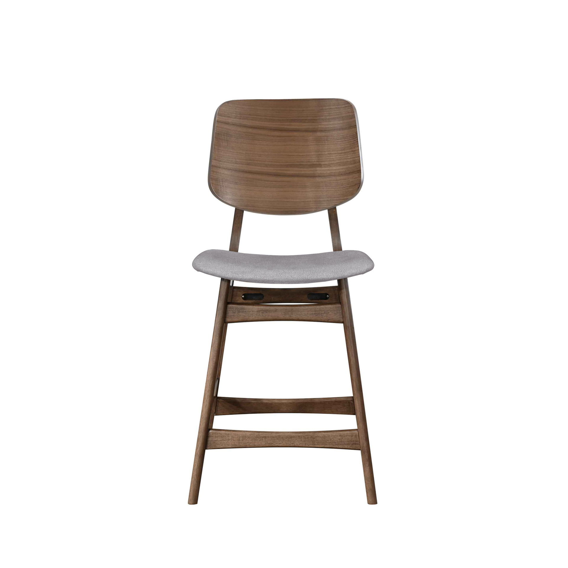 Oscar - Counter Chair With Cushion (Set of 2) - Walnut / Dark Gray