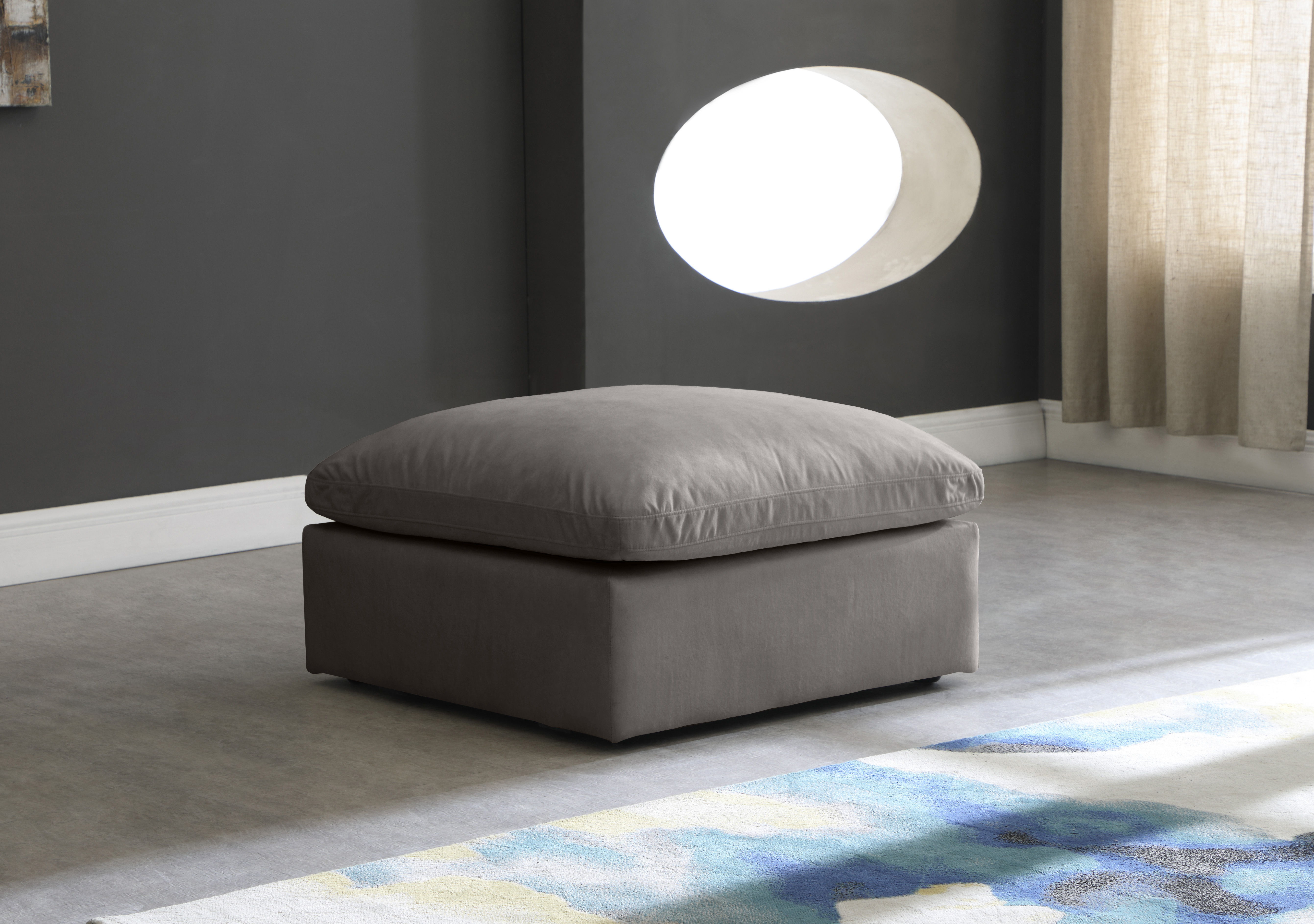 Plush - Ottoman - Gray