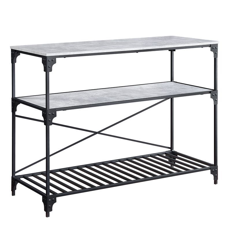 Jakob - Kitchen Cart - Black & Concrete Finish Image