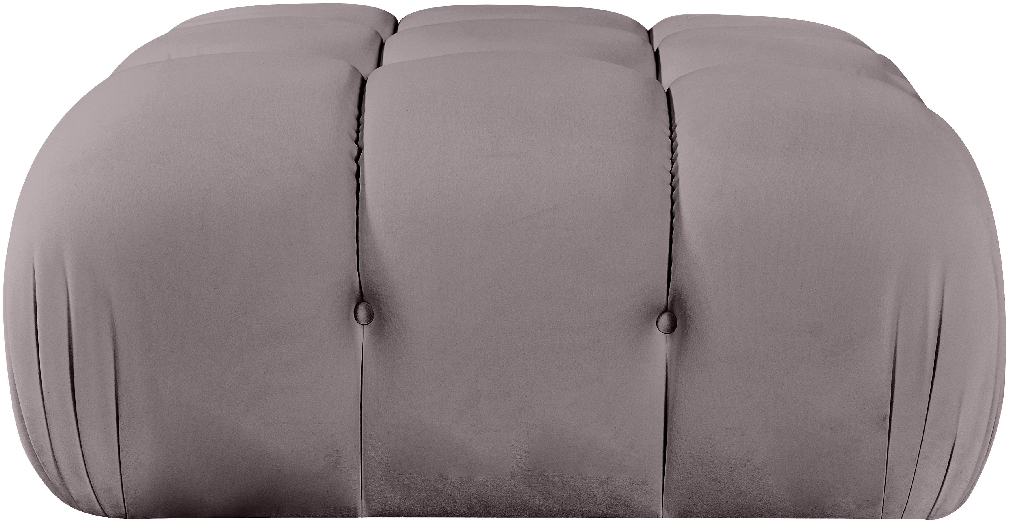 Orin - Velvet Performance Fabric Upholstered Modular Ottoman - Taupe