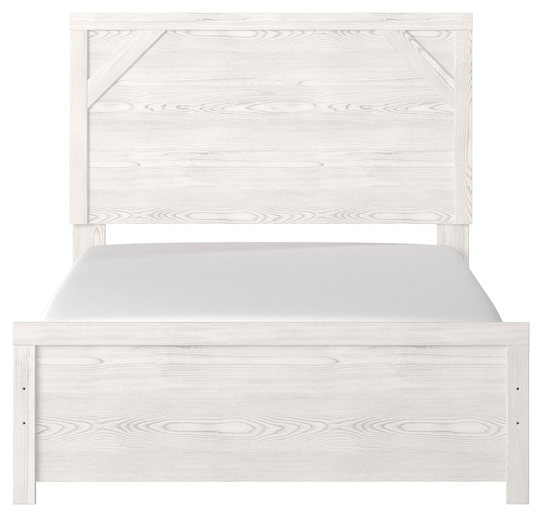 Ashley Furniture Gerridan - 6 Pc. - Dresser, Mirror, Full Panel Bed, 2 Nightstands - White / Gray - Image 5