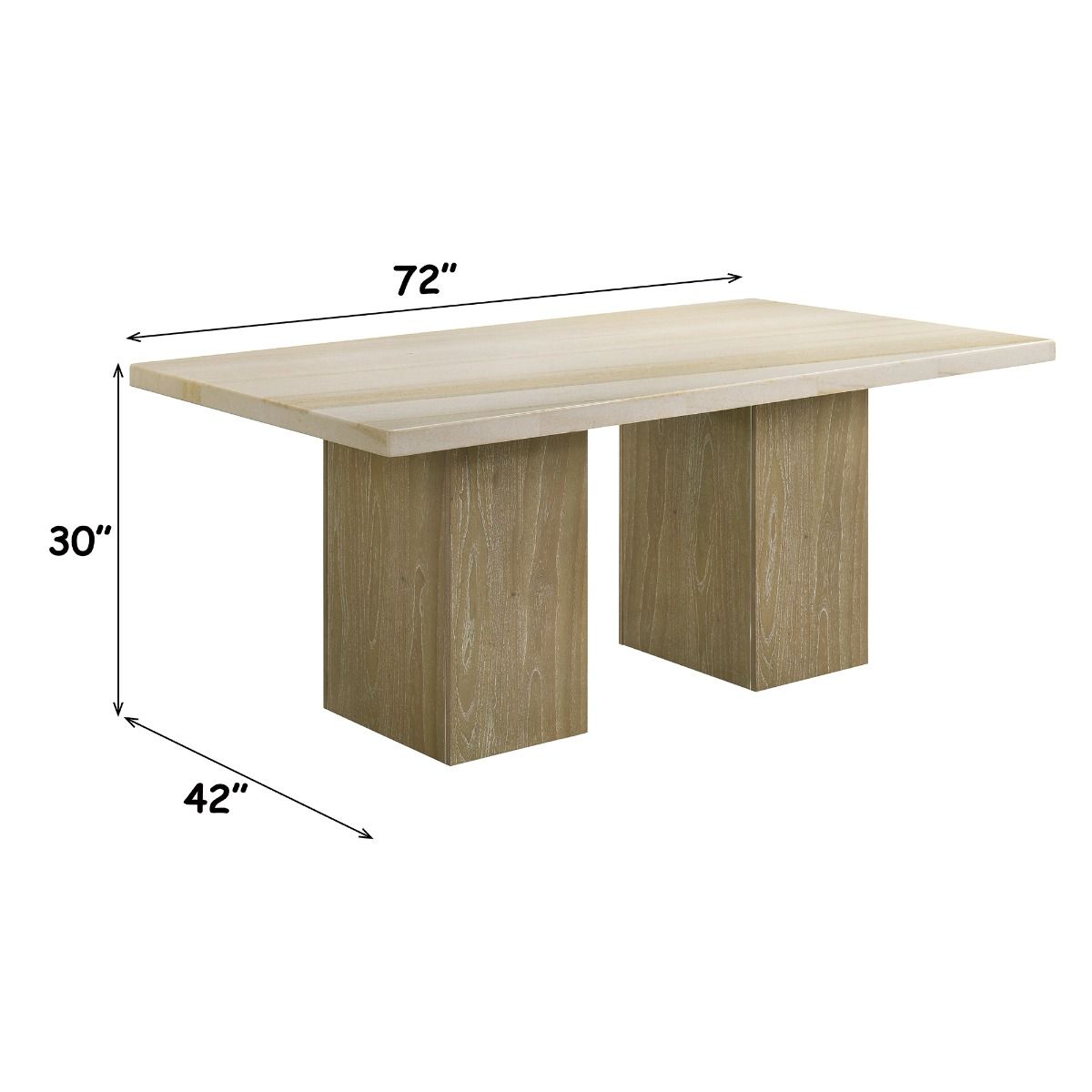 Olinda - Dining Table With Natrual Marble Top - Natrual, beige, view 5