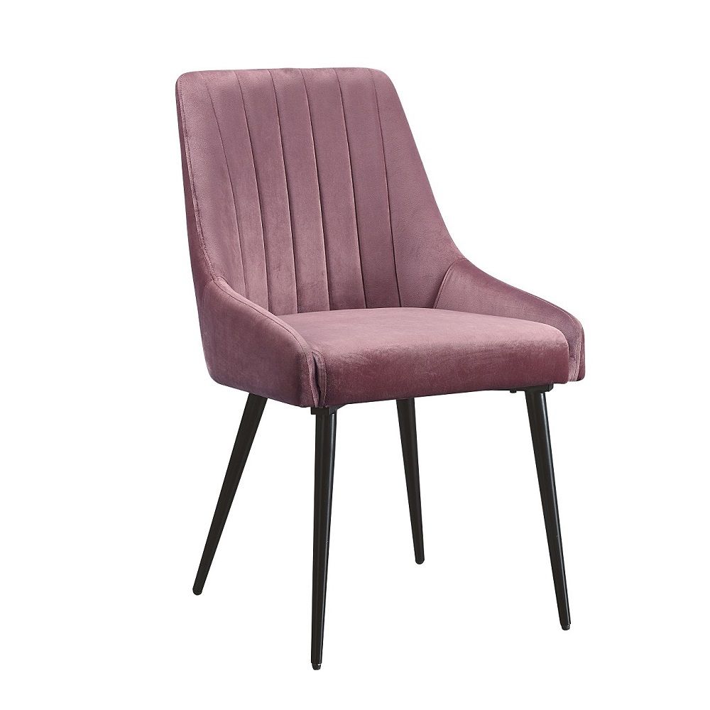 Riley - Side Chair (Set of 2) - Pink Fabric & Black, pink, view 2