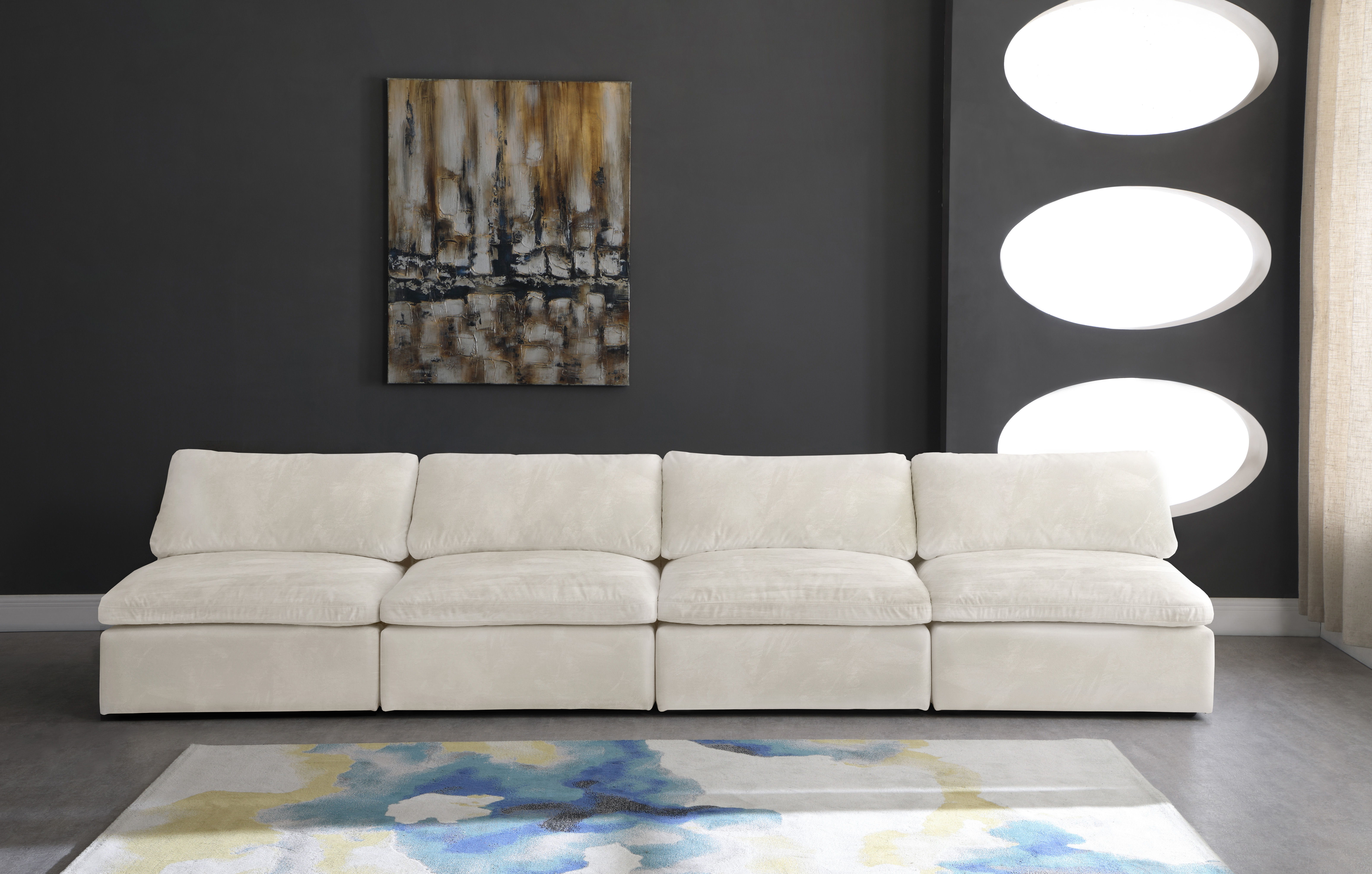 Cozy - Modular 4 Piece Armless Sofa - Beige
