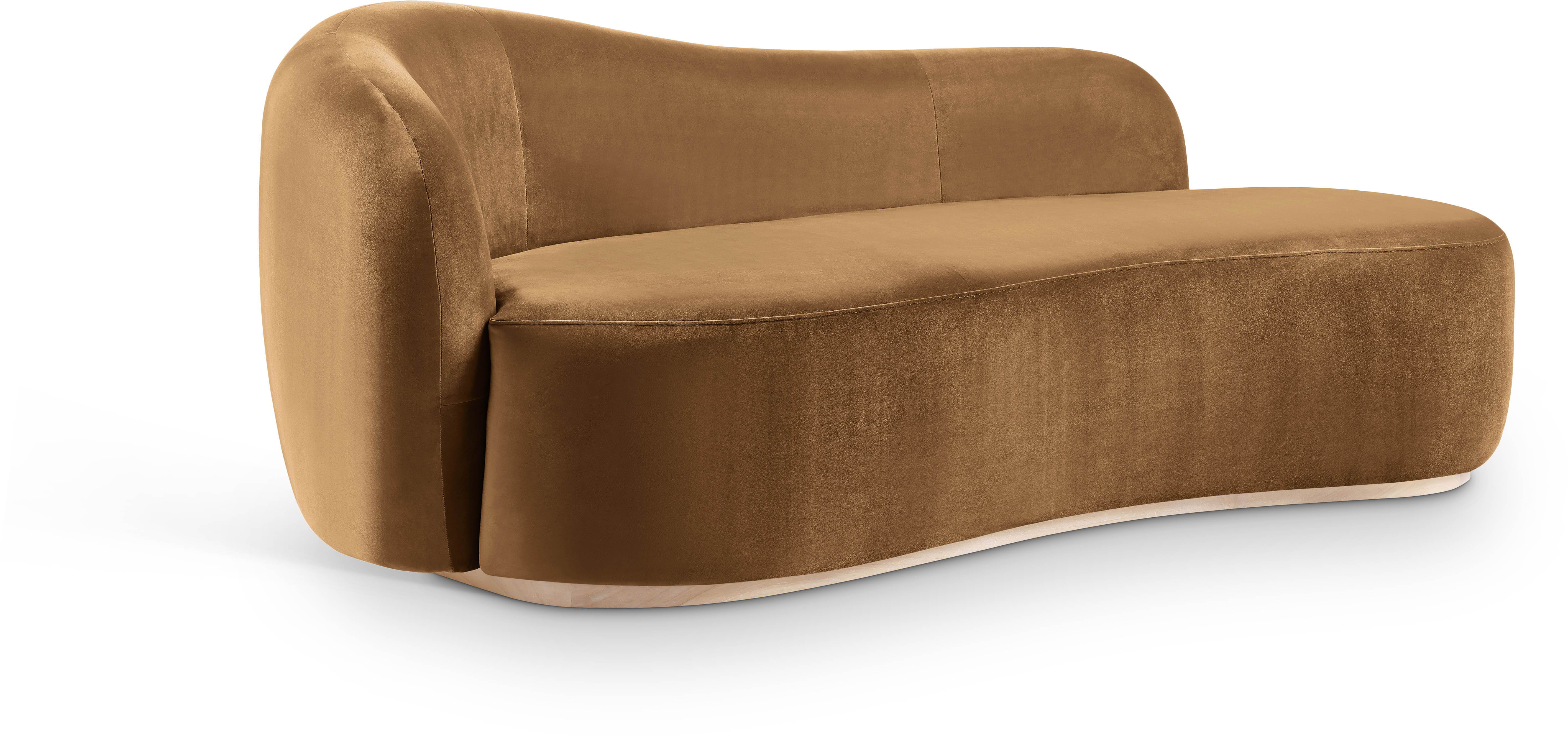 Gustavo - Velvet Upholstered Chaise - Saddle