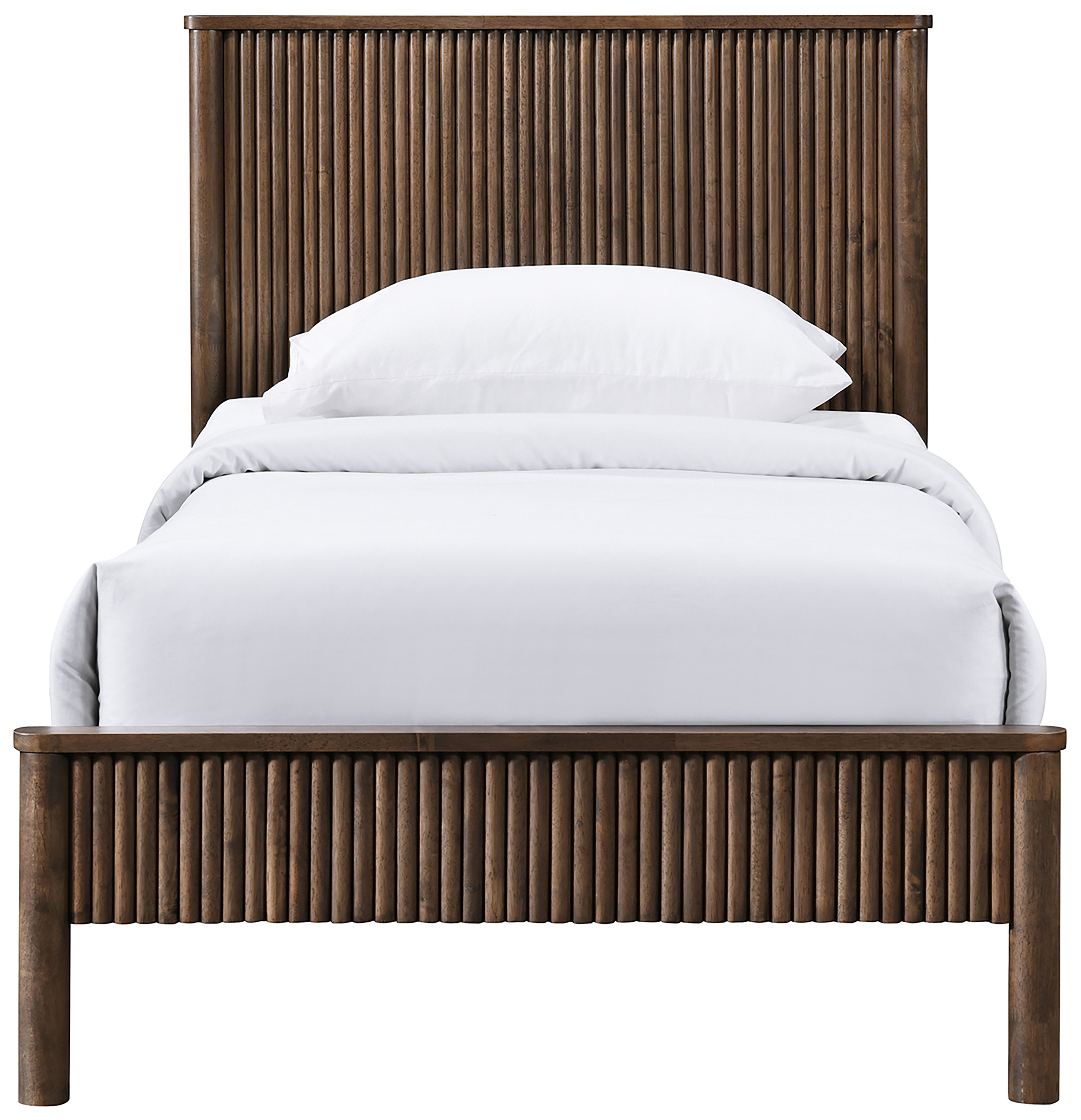 Kivo - Solid Twin Bed - Walnut