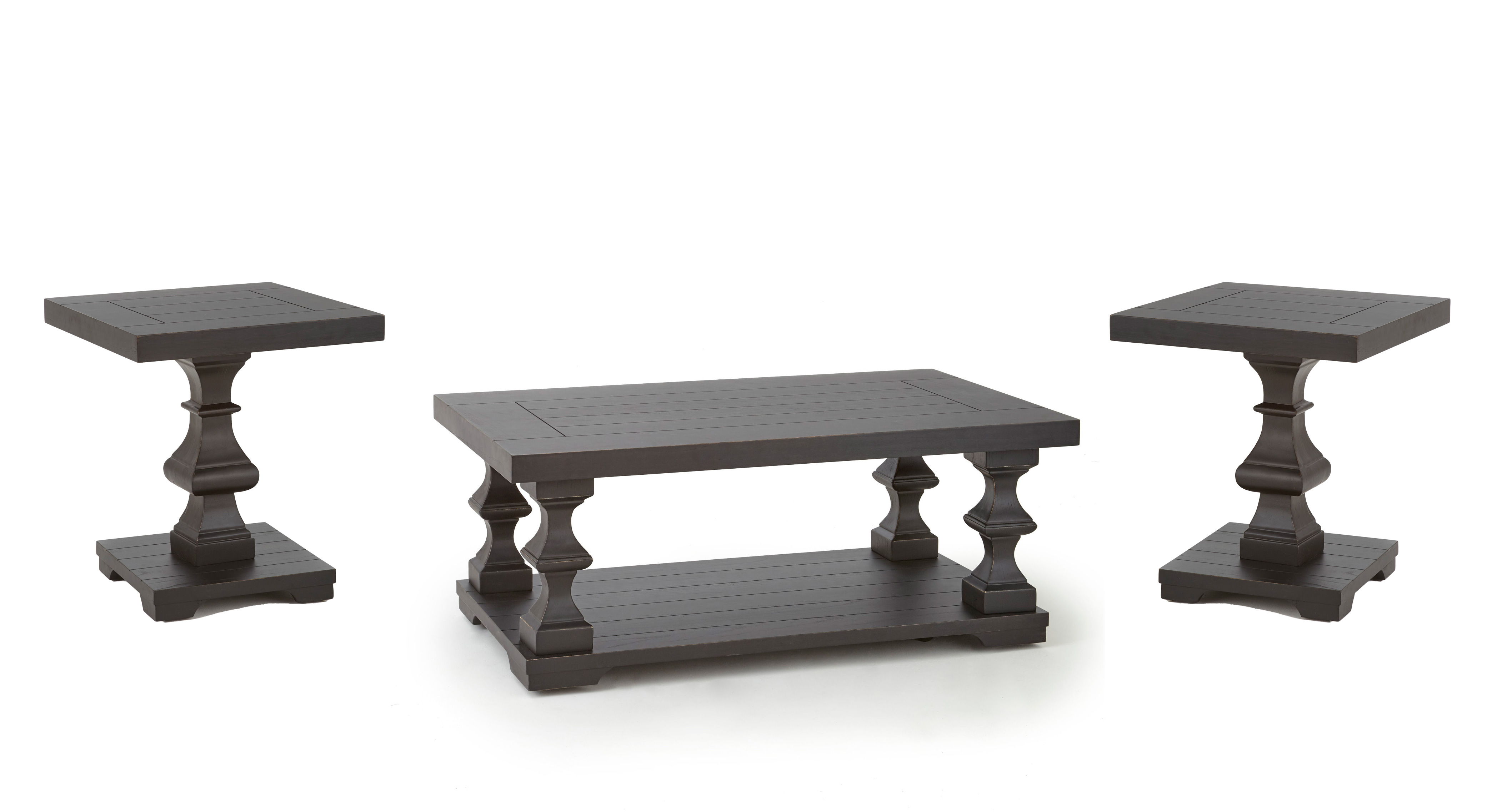 Dory - 3 Piece Table Set (Cocktail Table, 2 End Tables) - Ebony