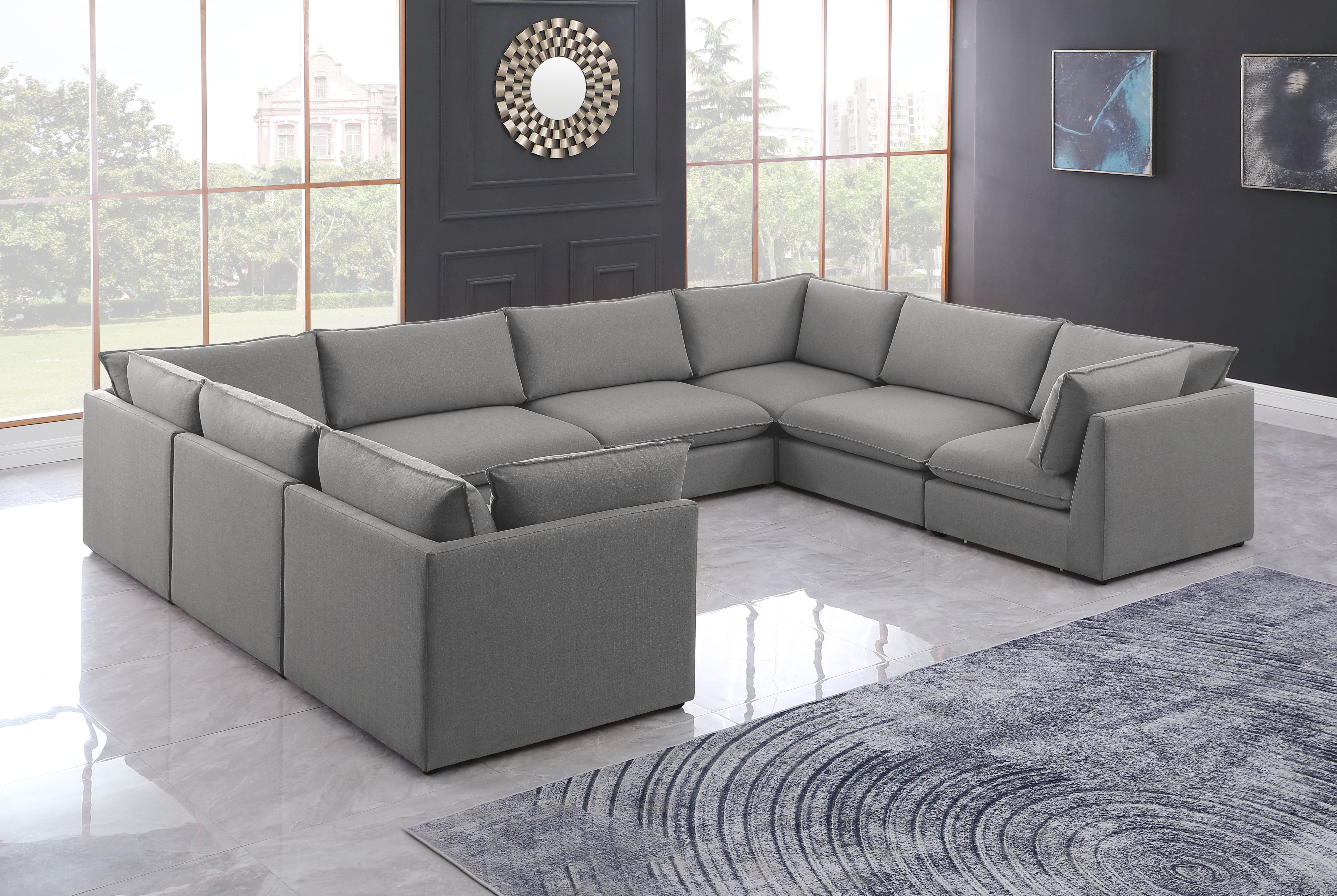 Mackenzie - 8 Piece Modular Sectional - Gray