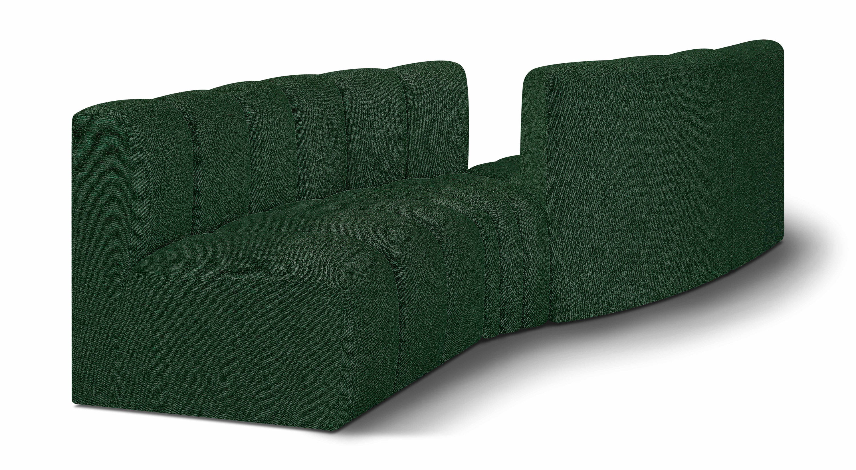 Arc - Boucle Fabric 4 Piece Sofa - Green