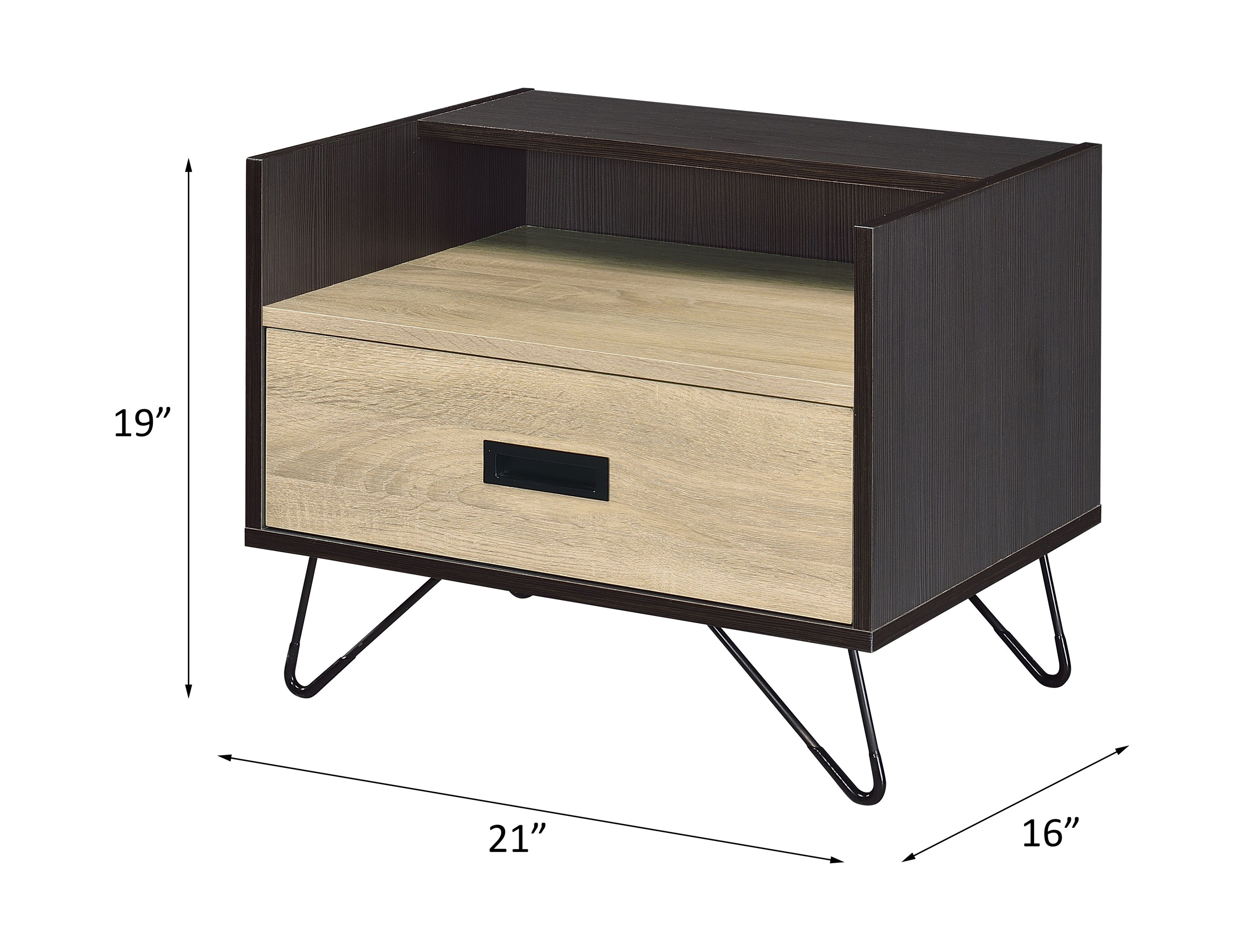 Melkree - Accent Table - Oak & Black, black, view 5