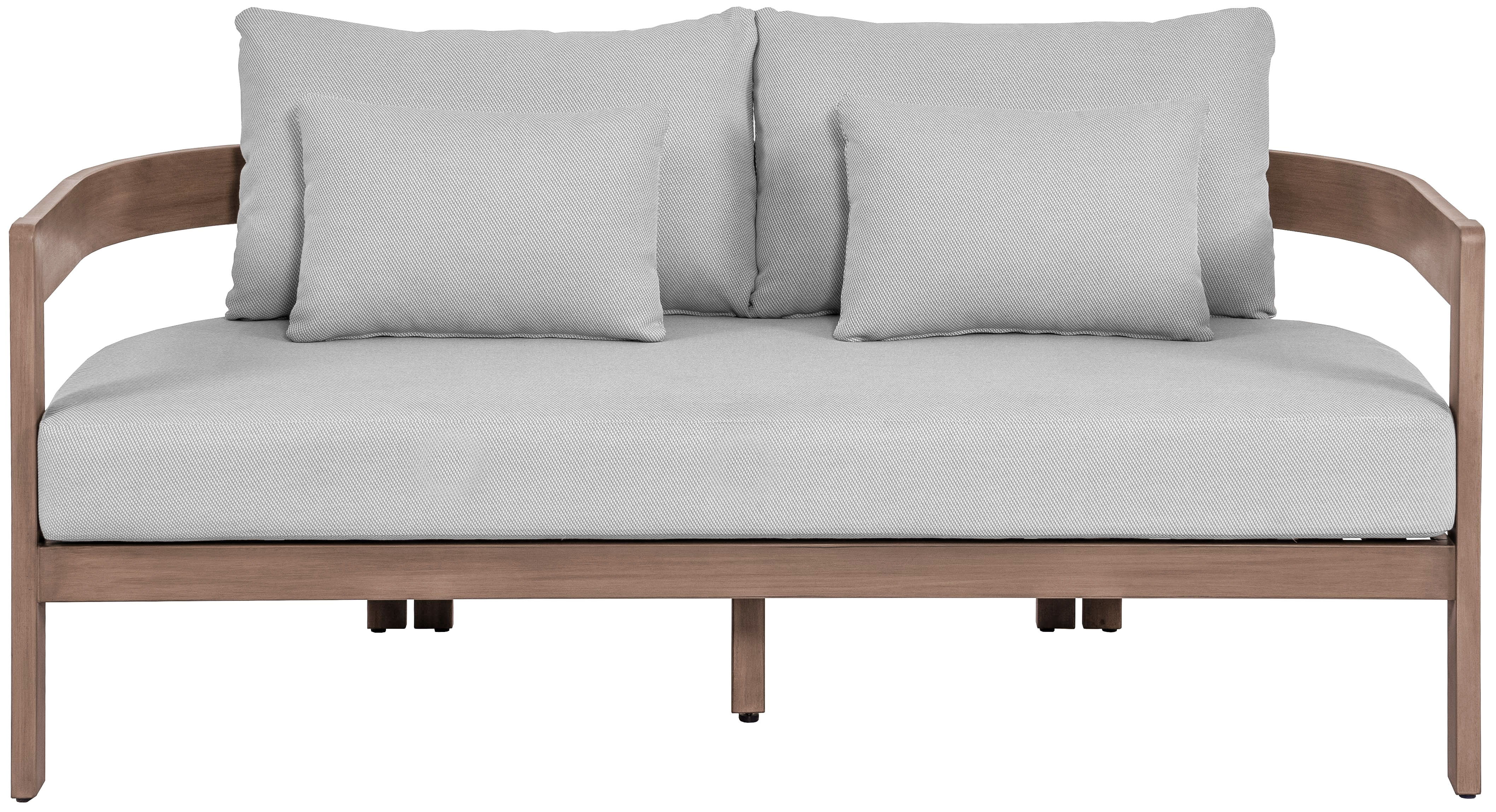 Newport - Water Resistant Fabric 65" Upholstered Outdoor Patio Loveseat - Gray