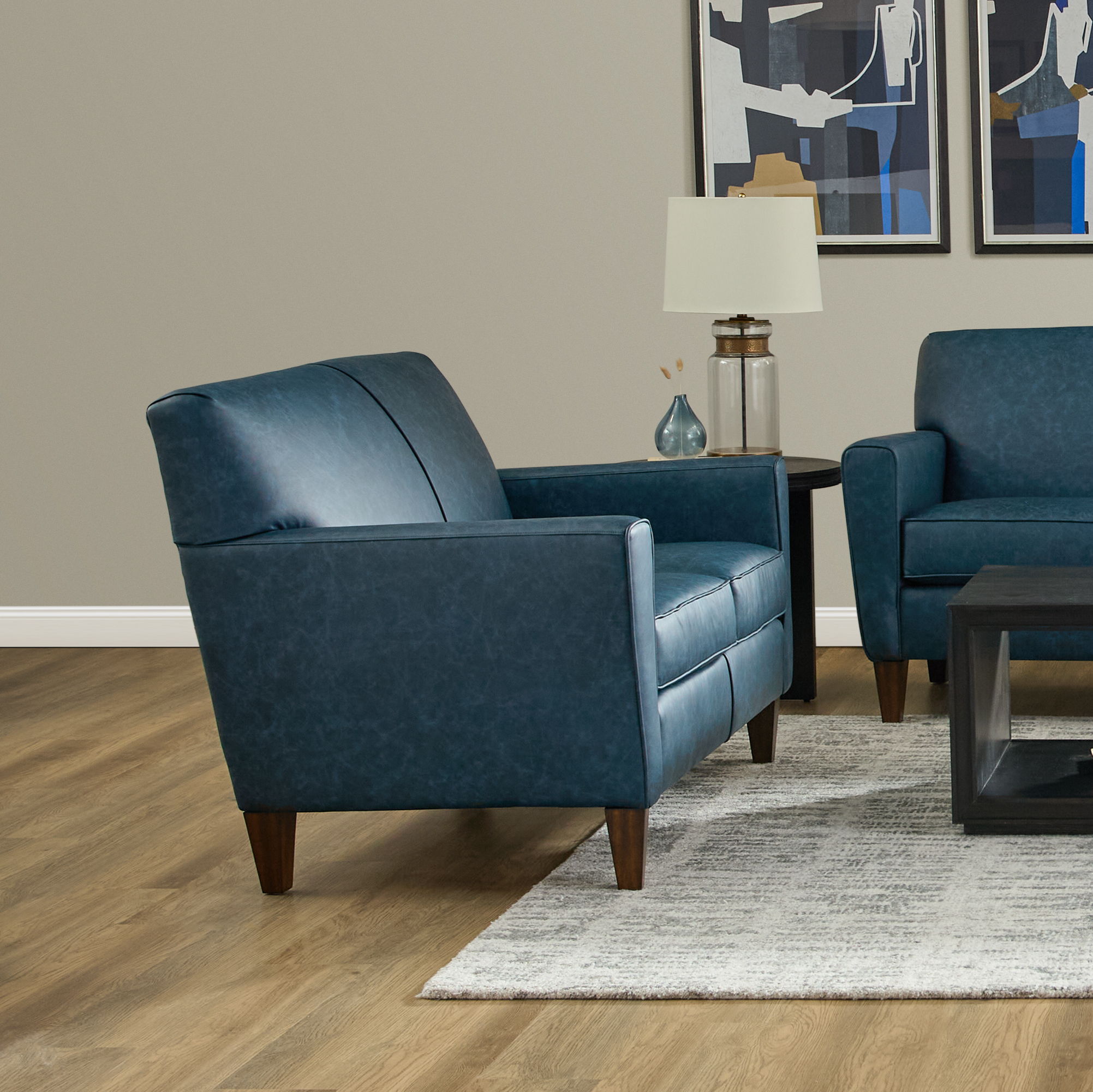 Digby - Leather Loveseat, beige