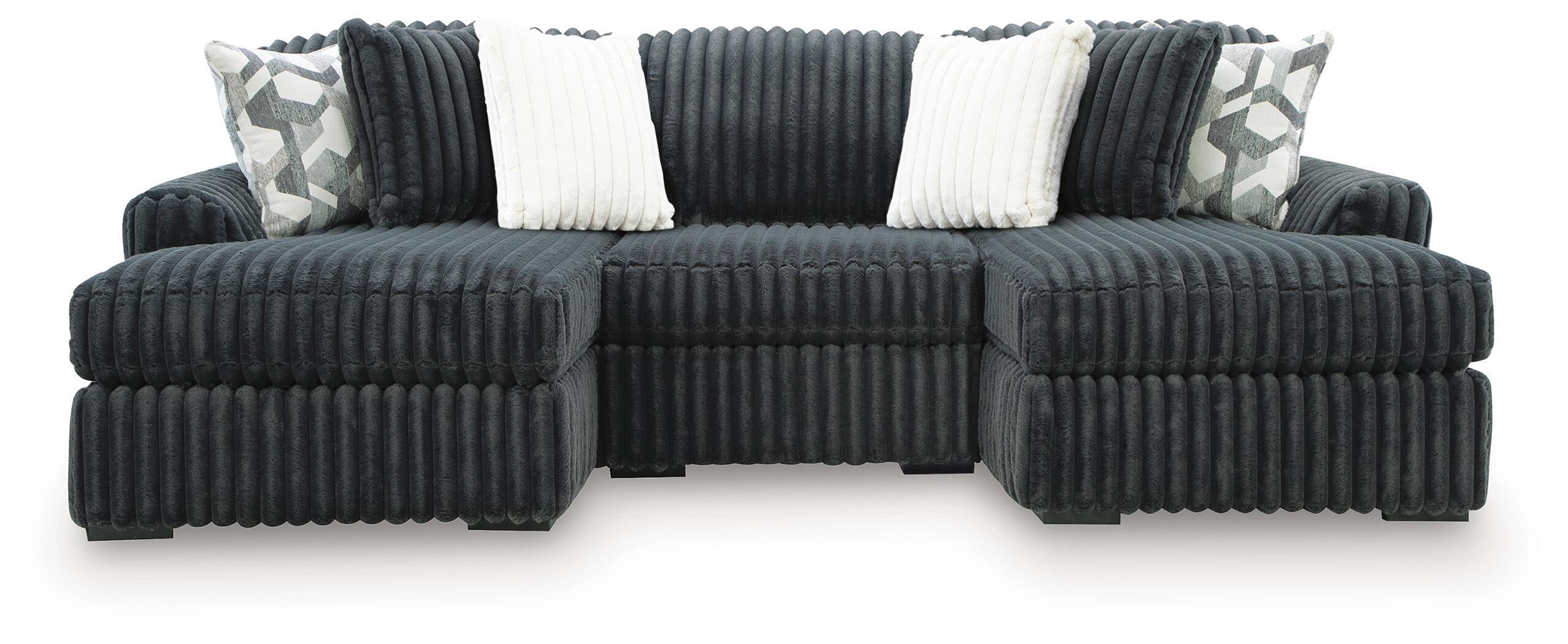 3 Pc · Double Chaise Sectional With Armless Chair