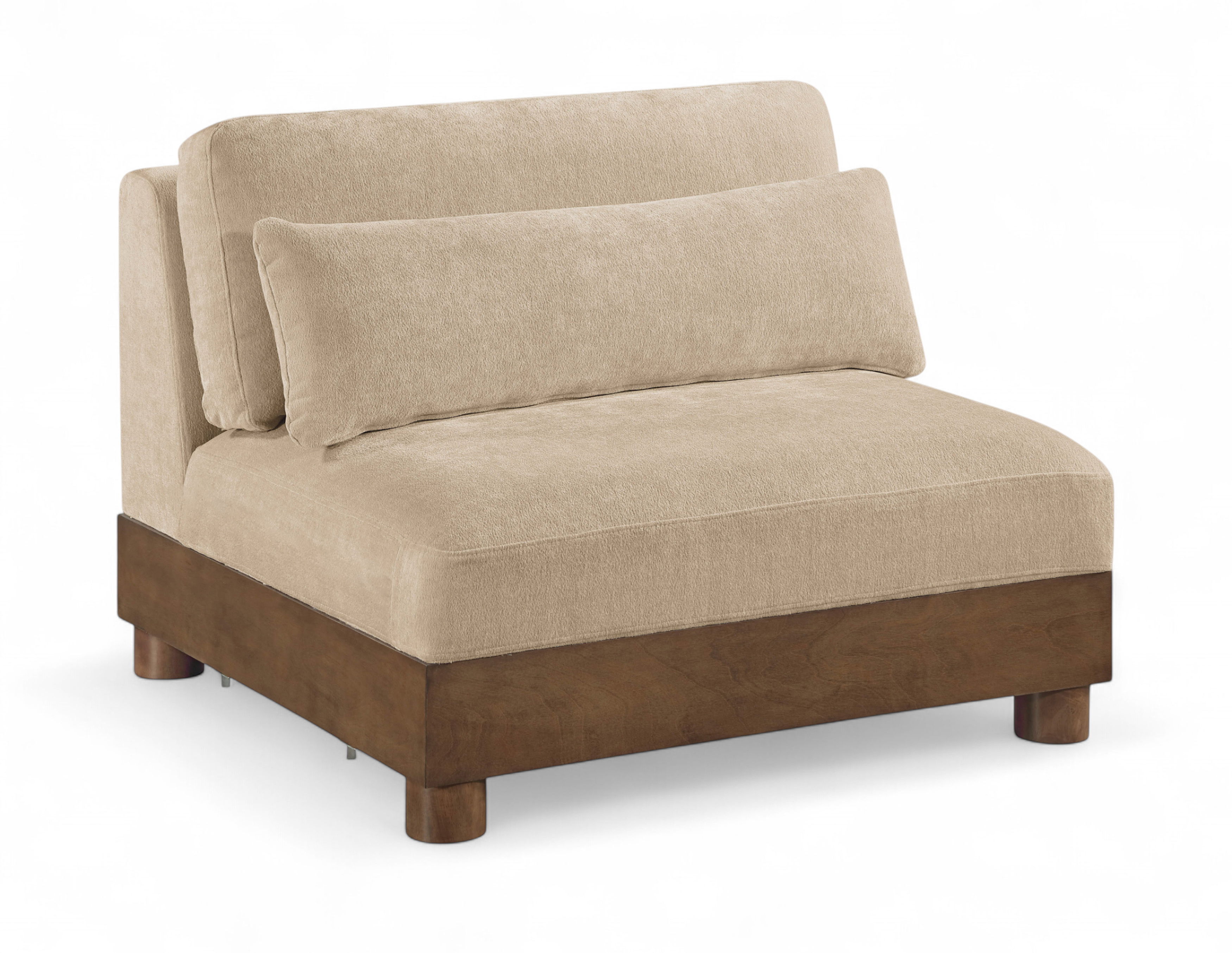 Chenille Fabric Upholstered Modular Armless Chair