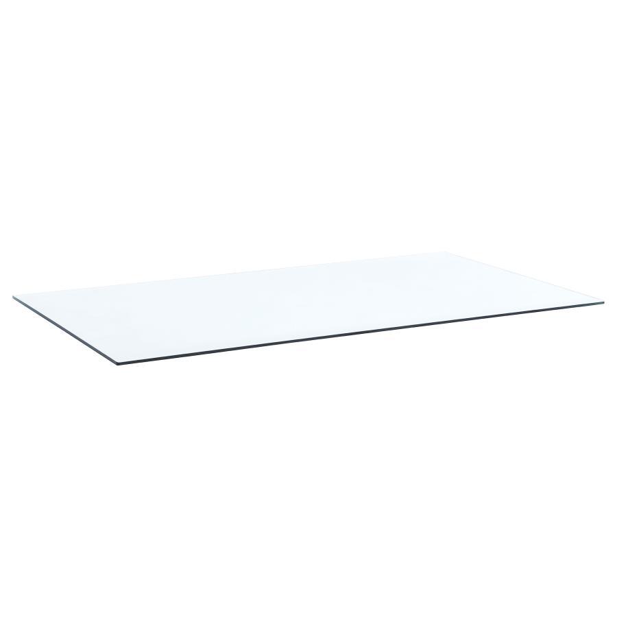 12mm Rectangular Clear Tempered Glass Top - Clear