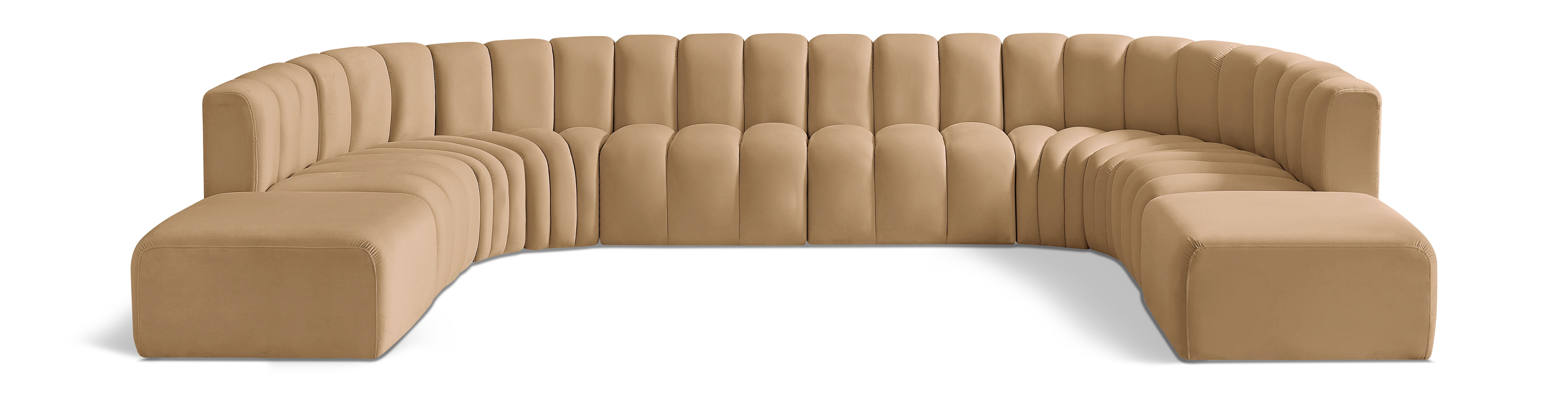 Arc - Velvet Modular Sectional - Light Brown