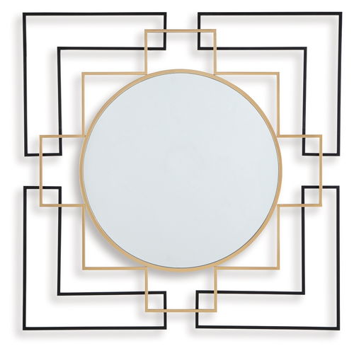 Oceanal - Accent Mirror - Black / Gold Finish, black