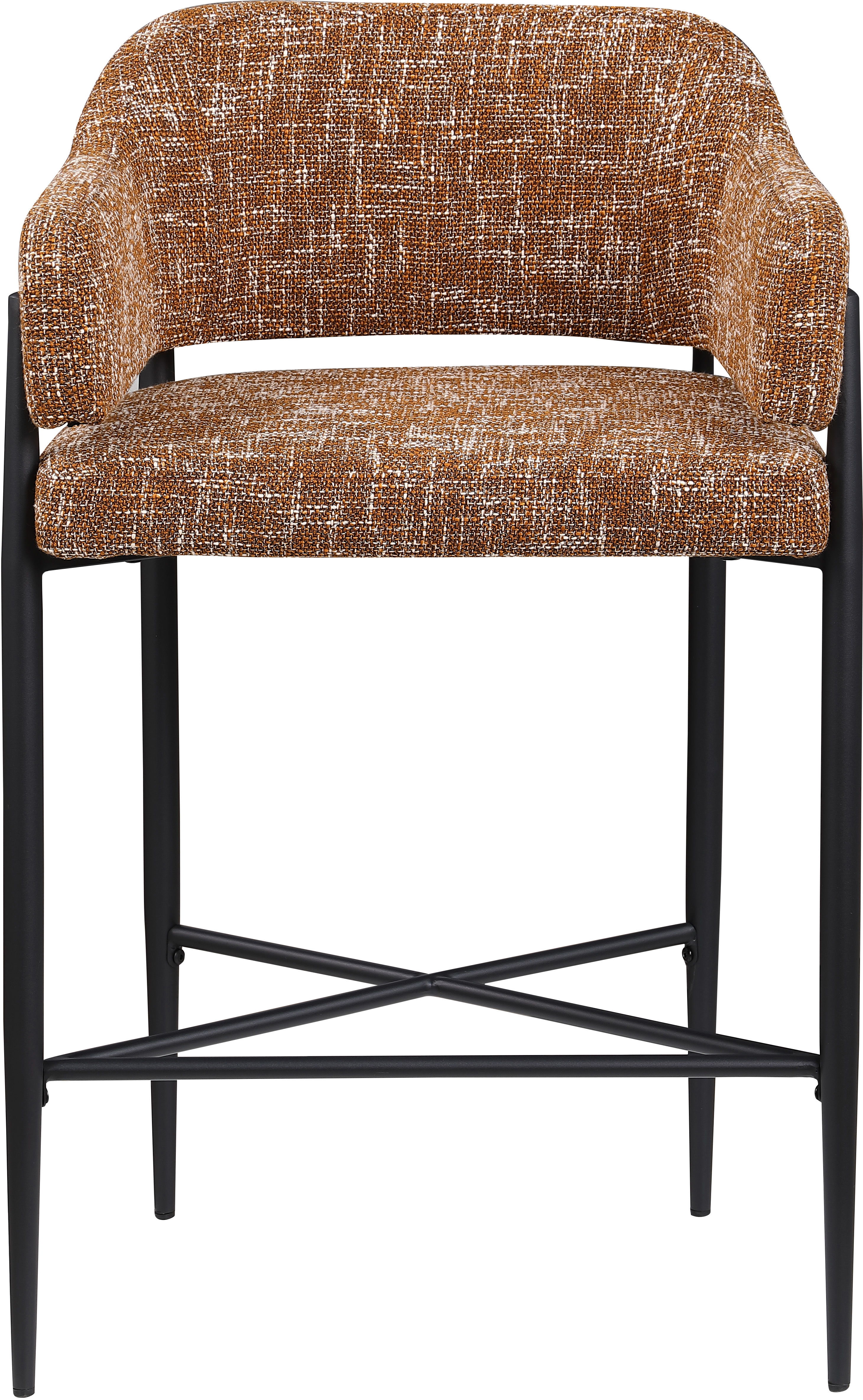 Dame - Fabric Upholstered Counter Stool (Set of 2) - Cognac
