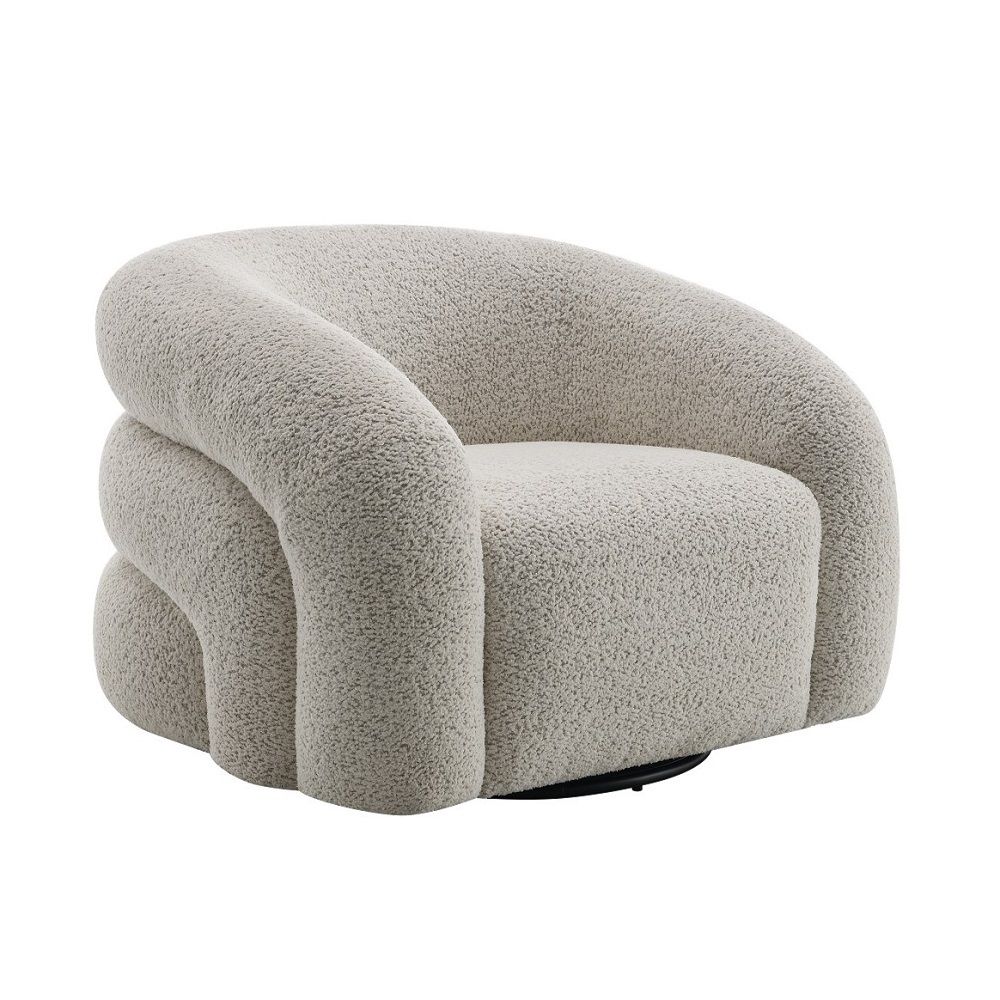 Irma - Chair With Swivel - Gray Boucle, gray, view 2