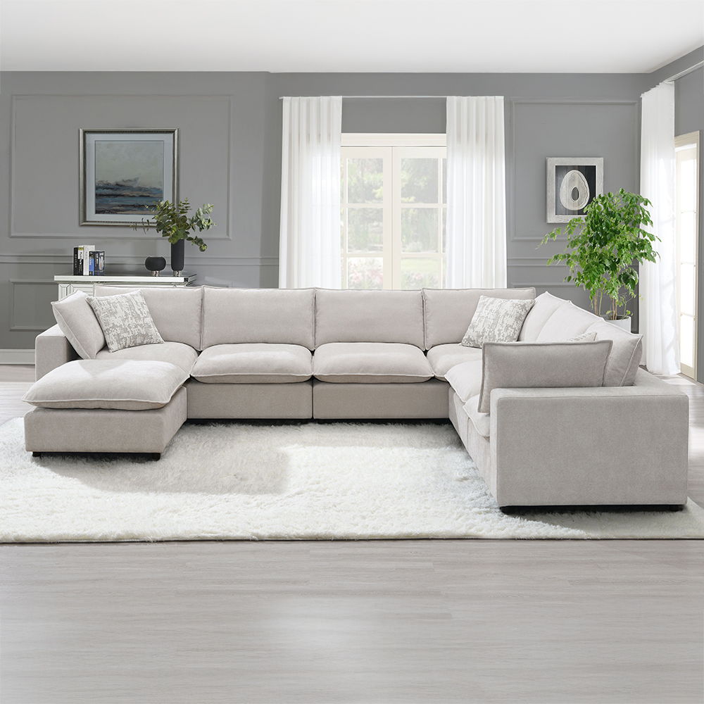 Marisa - Modular Ottoman - Beige Boucle, beige, view 8
