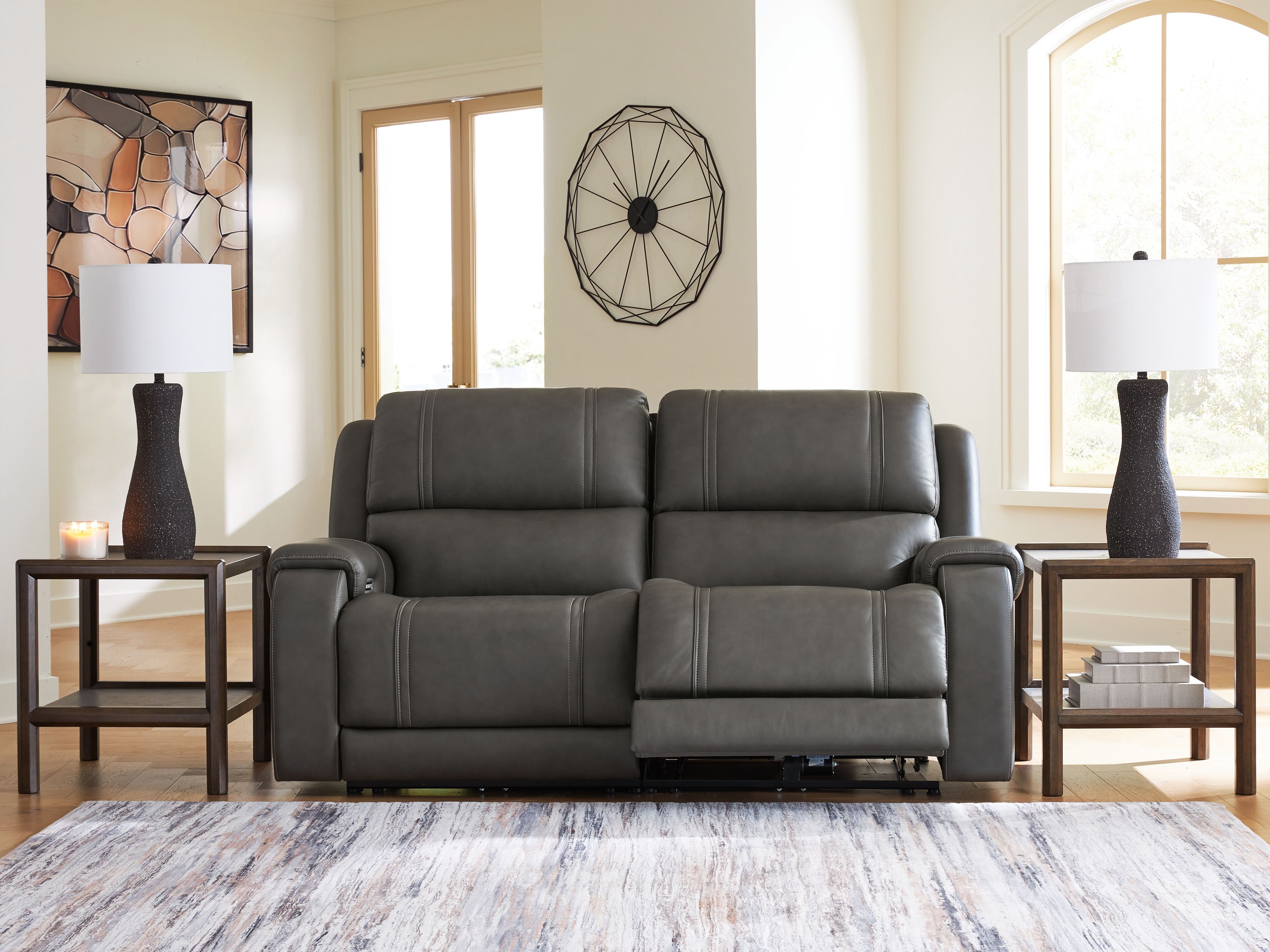 Ashley Furniture 5Z - Pittson - 2-Piece Power Reclining Sectional Loveseat - Anchor - Image 7