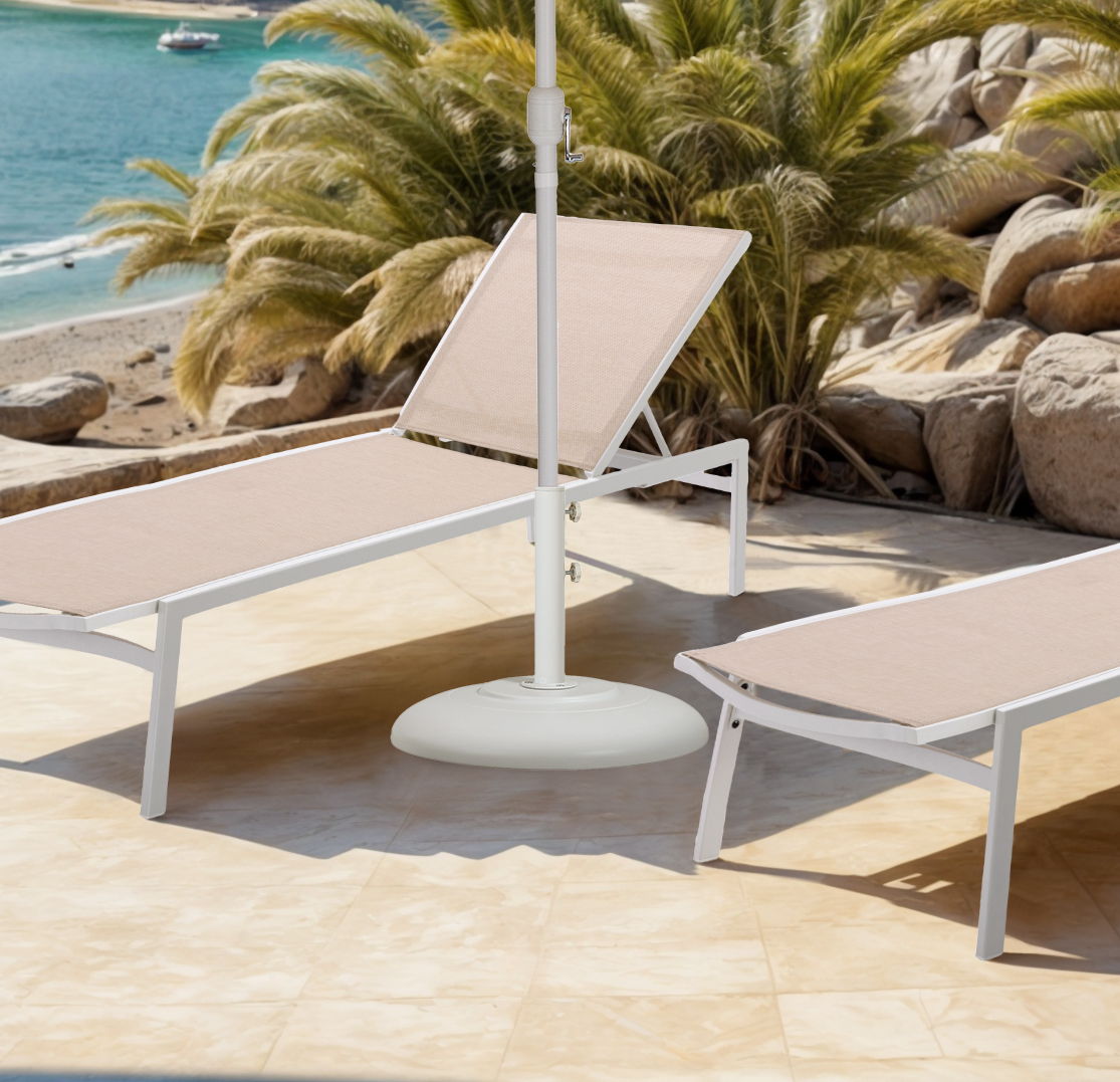 Cozumel - Steel Patio Umbrella Base - White