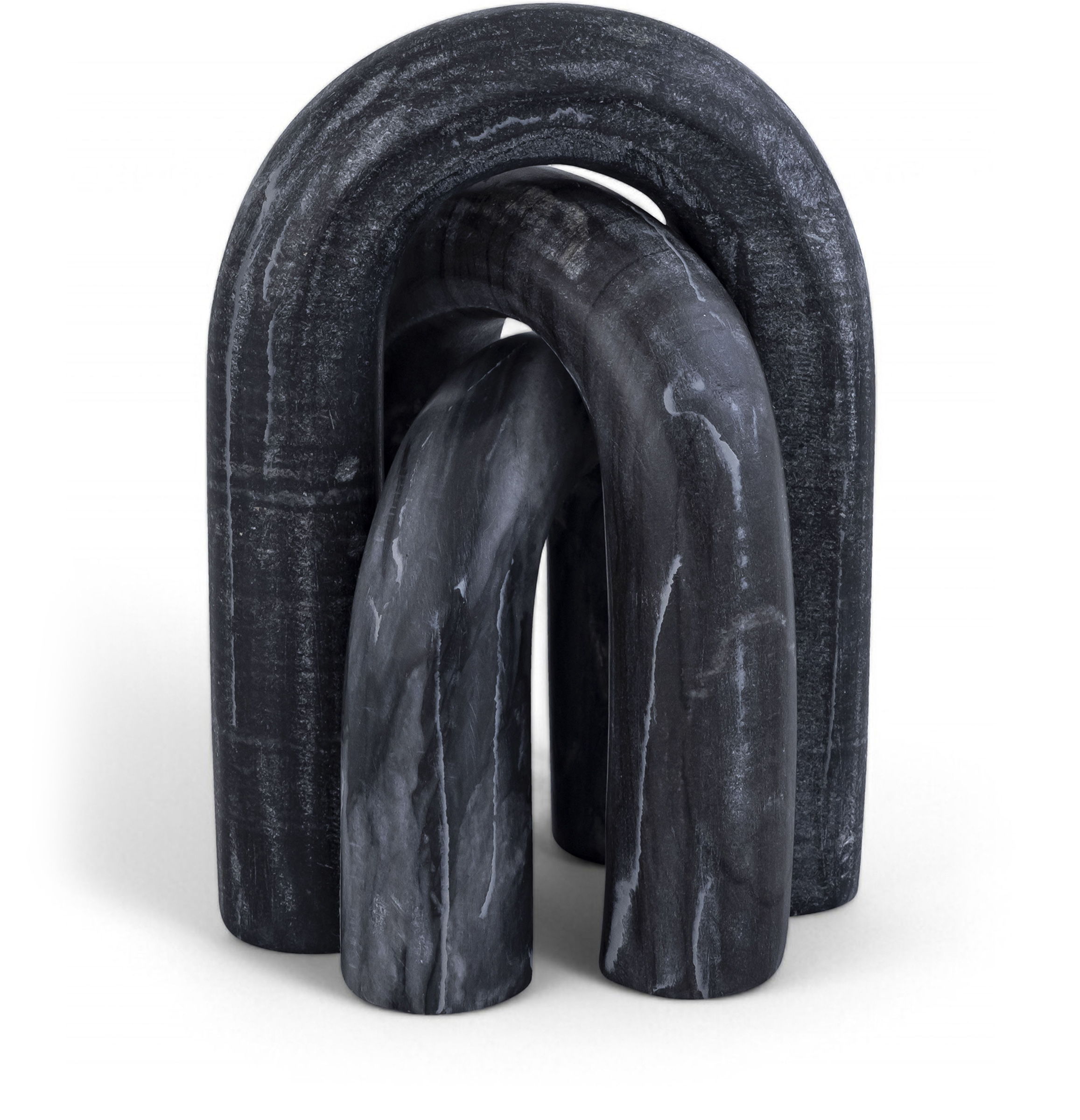Arco - 3 Piece Marble Decorative Object - Black