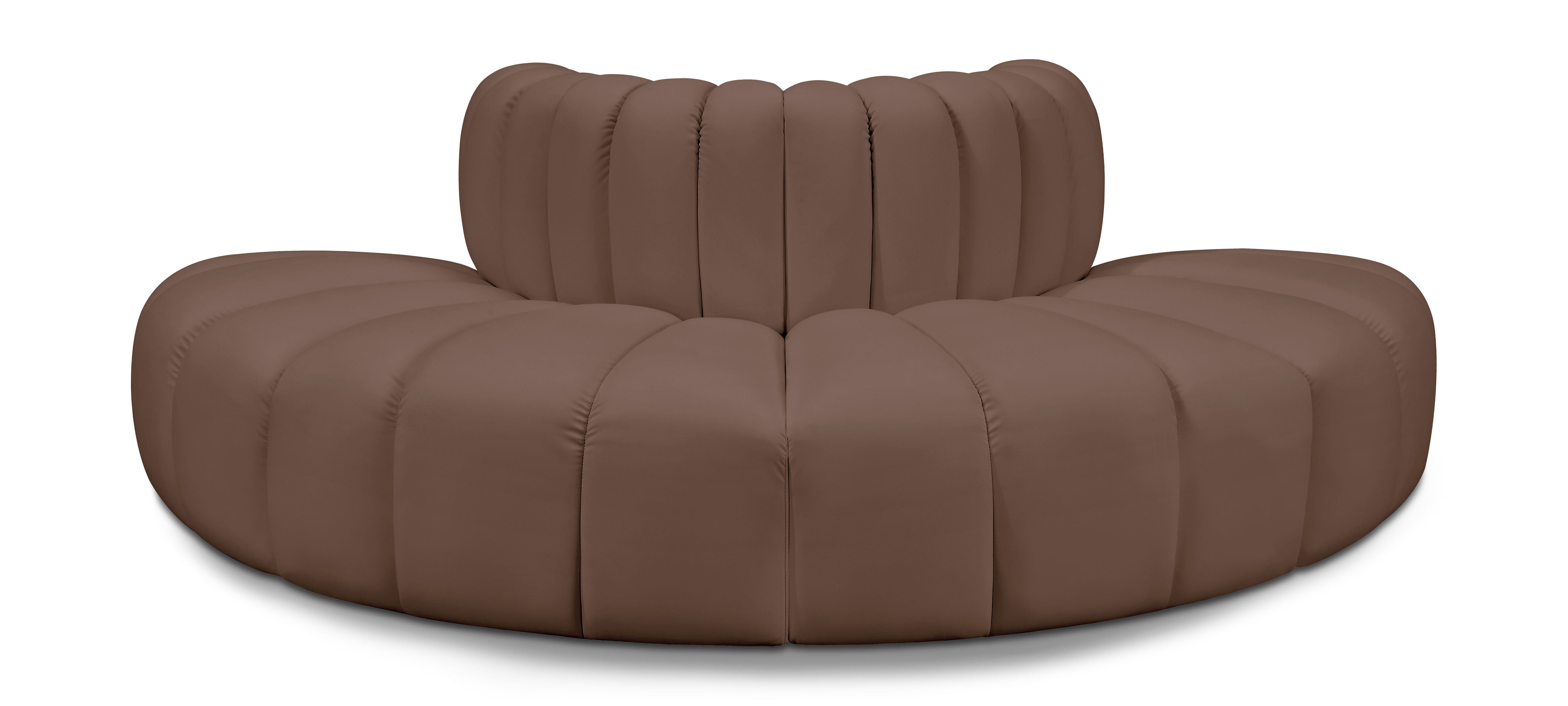 Arc - Faux Leather 4 Piece Modular Sofa - Brown