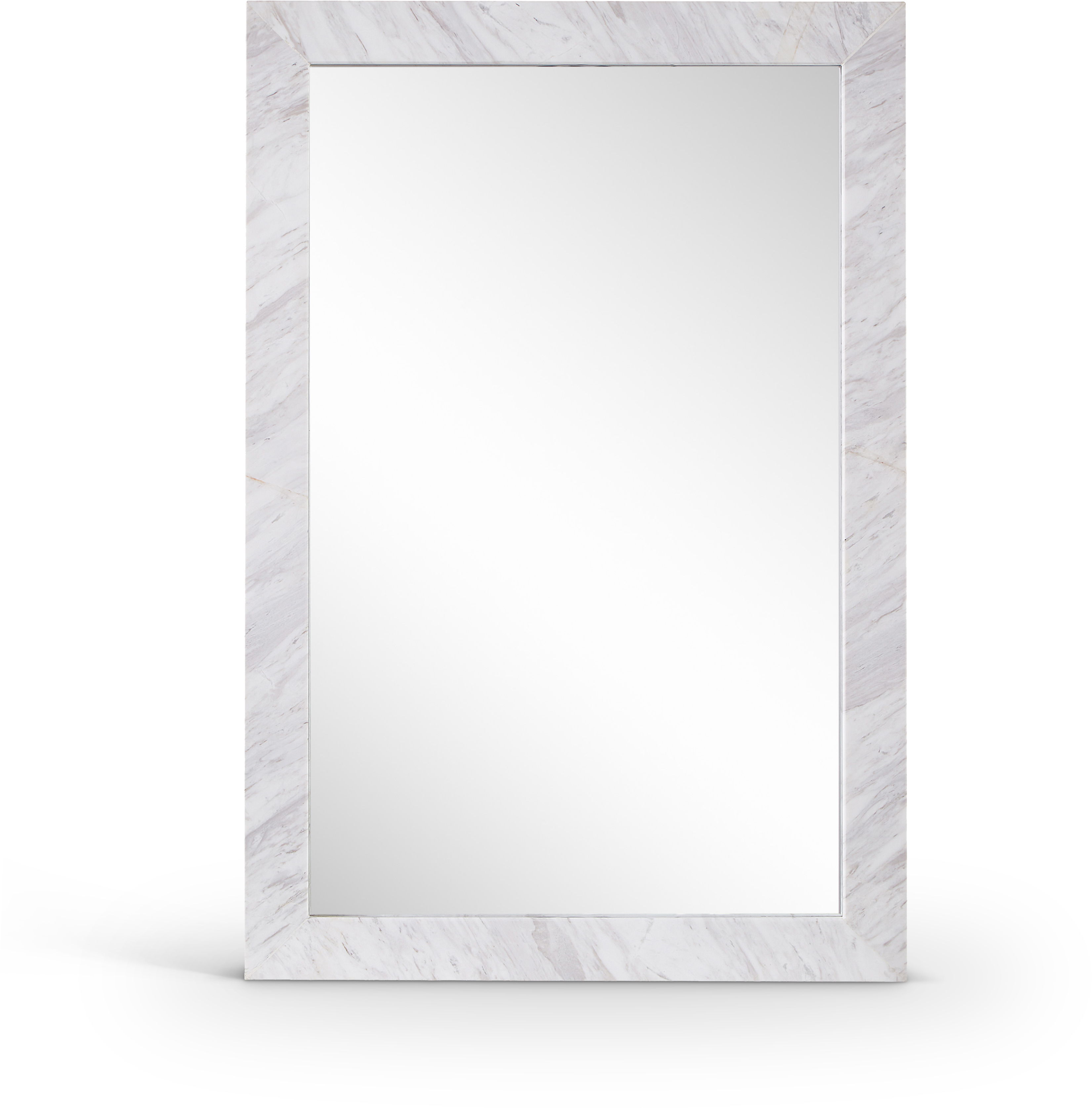 Pavia - Genuine Marble Frame Mirror - White