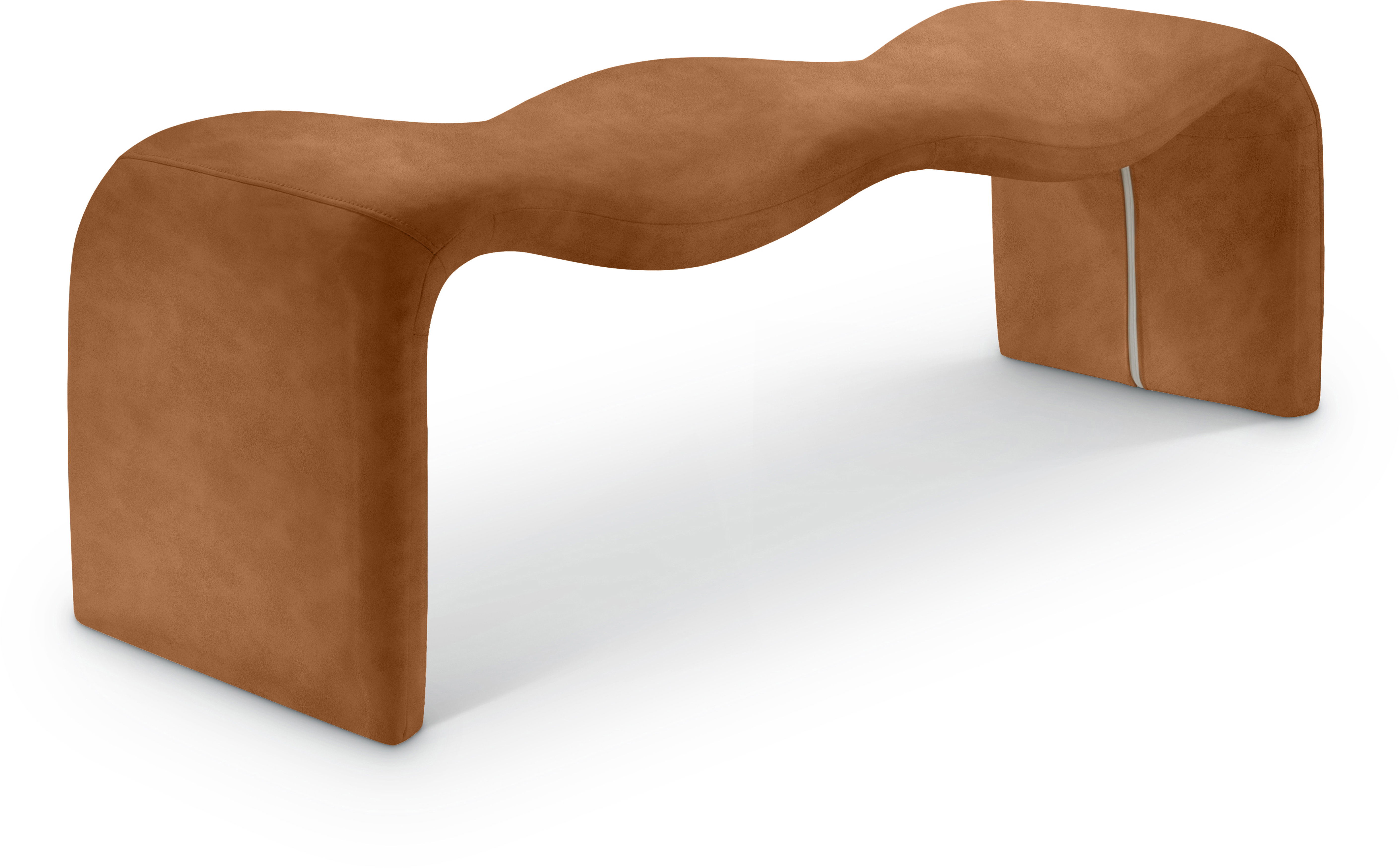 Willow - Faux Leather Bench - Cognac
