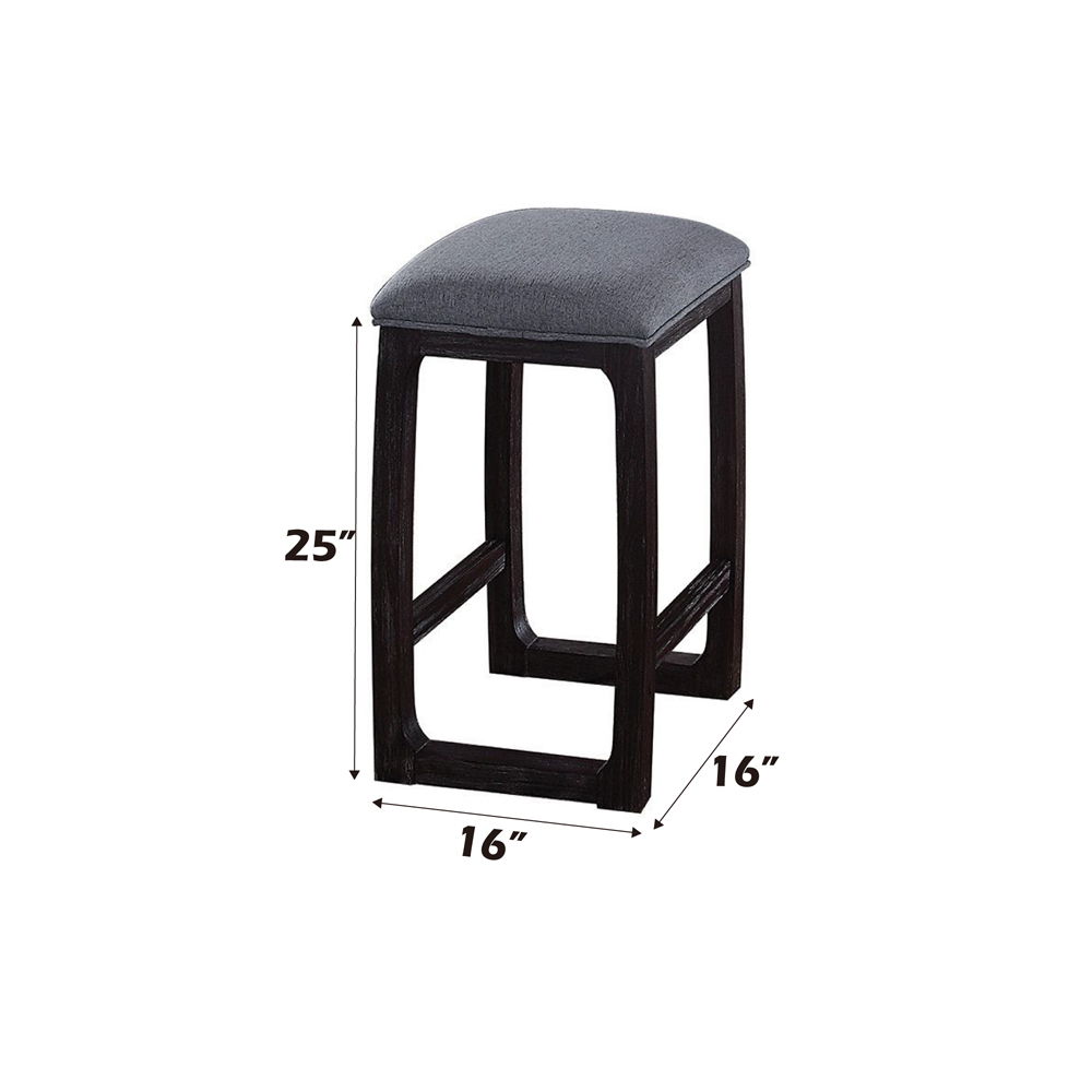 Razo - Counter Height Stool - Fabric & Weathered Espresso, black, view 2