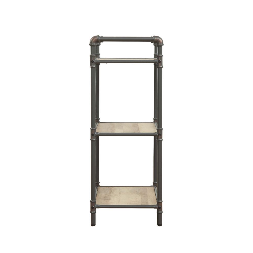 Itzel - 36" Bookshelf - Antique Oak & Sandy Gray, dark gray, view 7