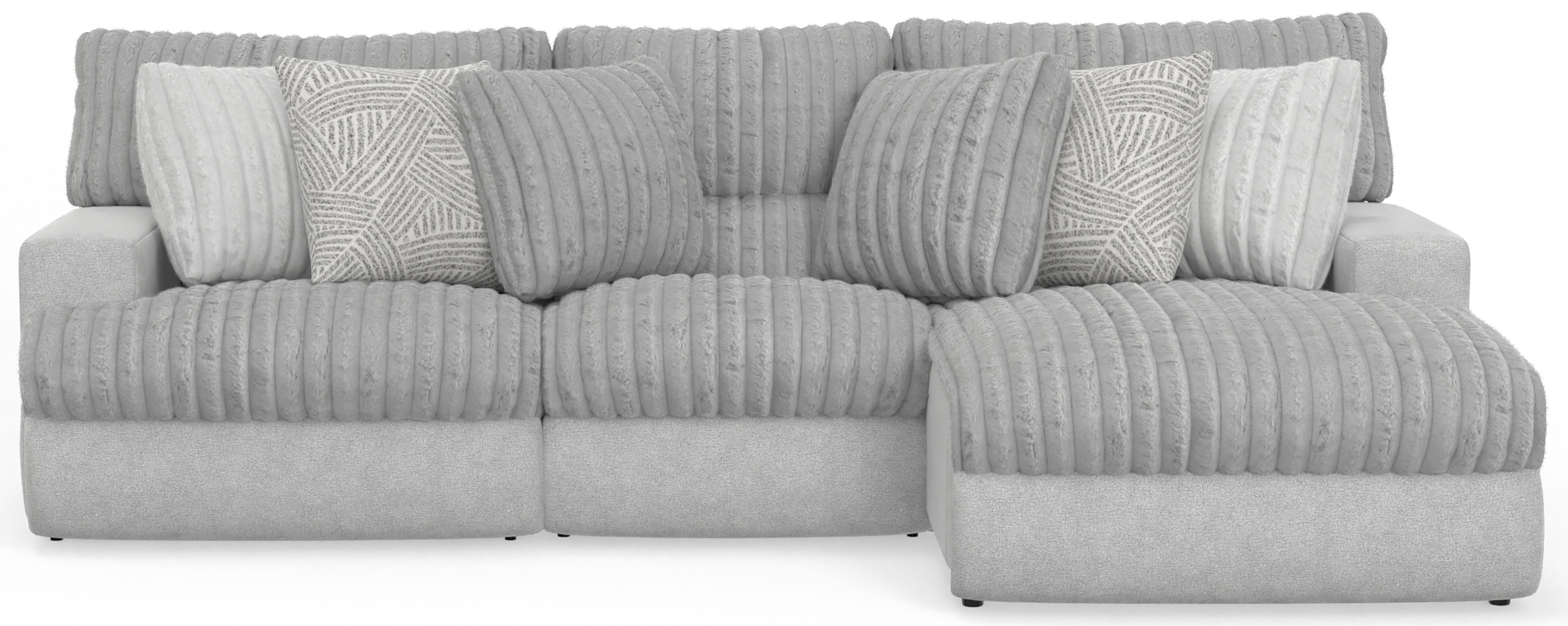 Abraxas - 3 Piece Power Reclining Sectional With 1 Lay-Back Chaise And 1 Recliner (RSF Chaise) - Moonstruck