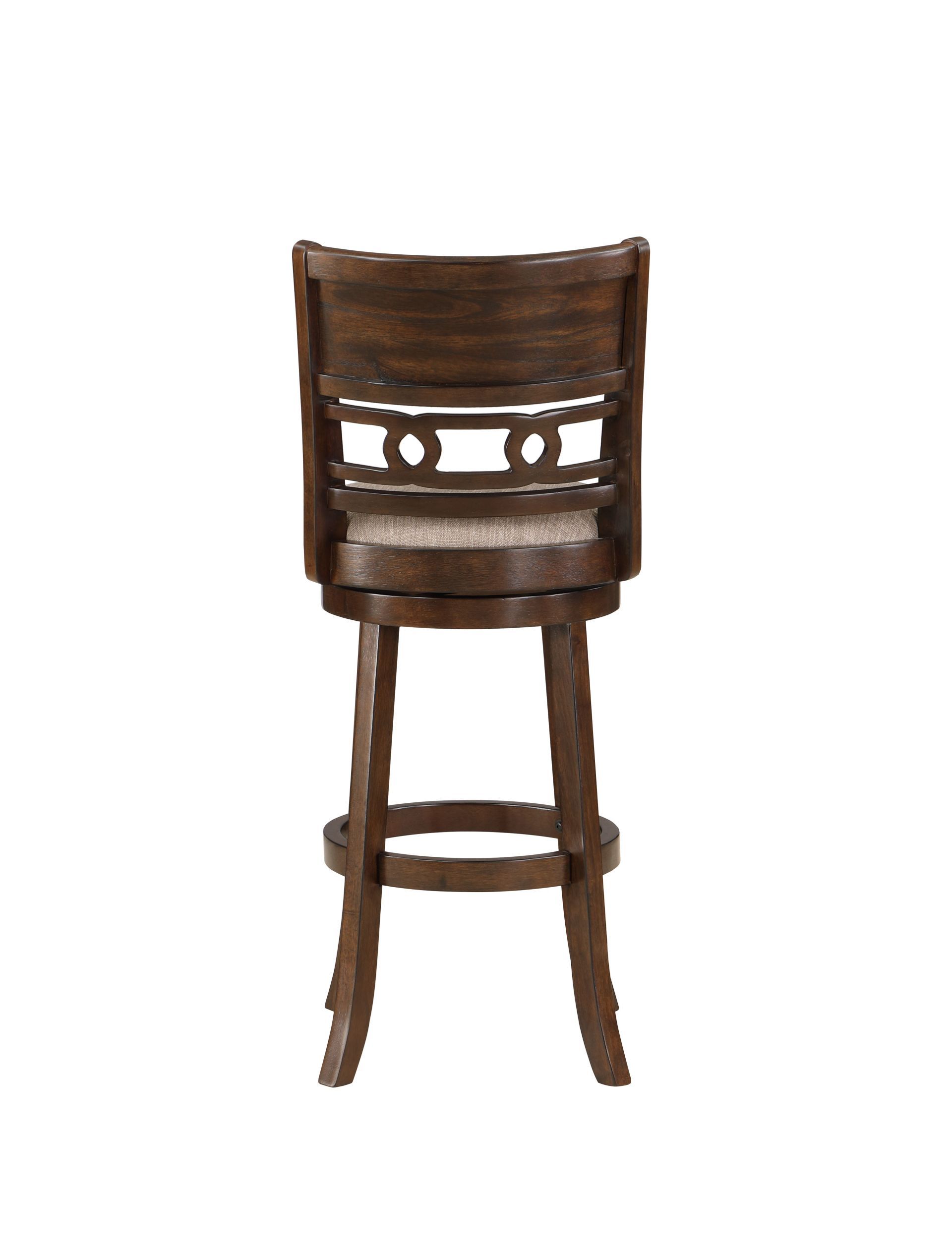 Gia - Swivel Barstool - Cherry / Brown - Fabric, dark brown, view 5