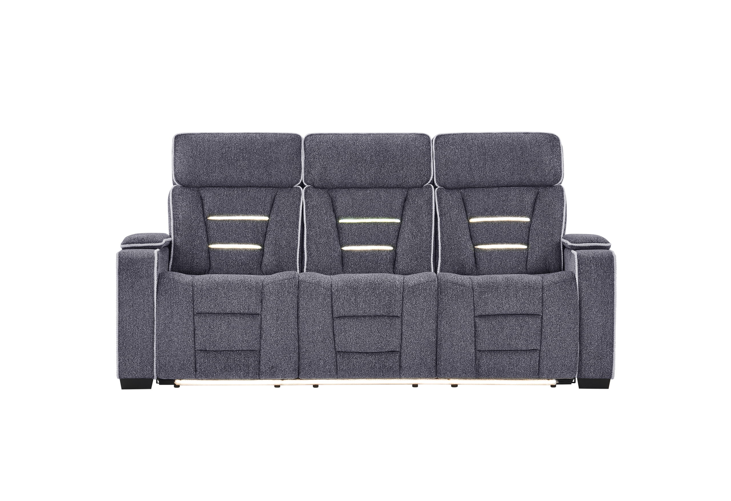 U1895 - P2 Reclining Sofa With IS And LED - Dark Gray