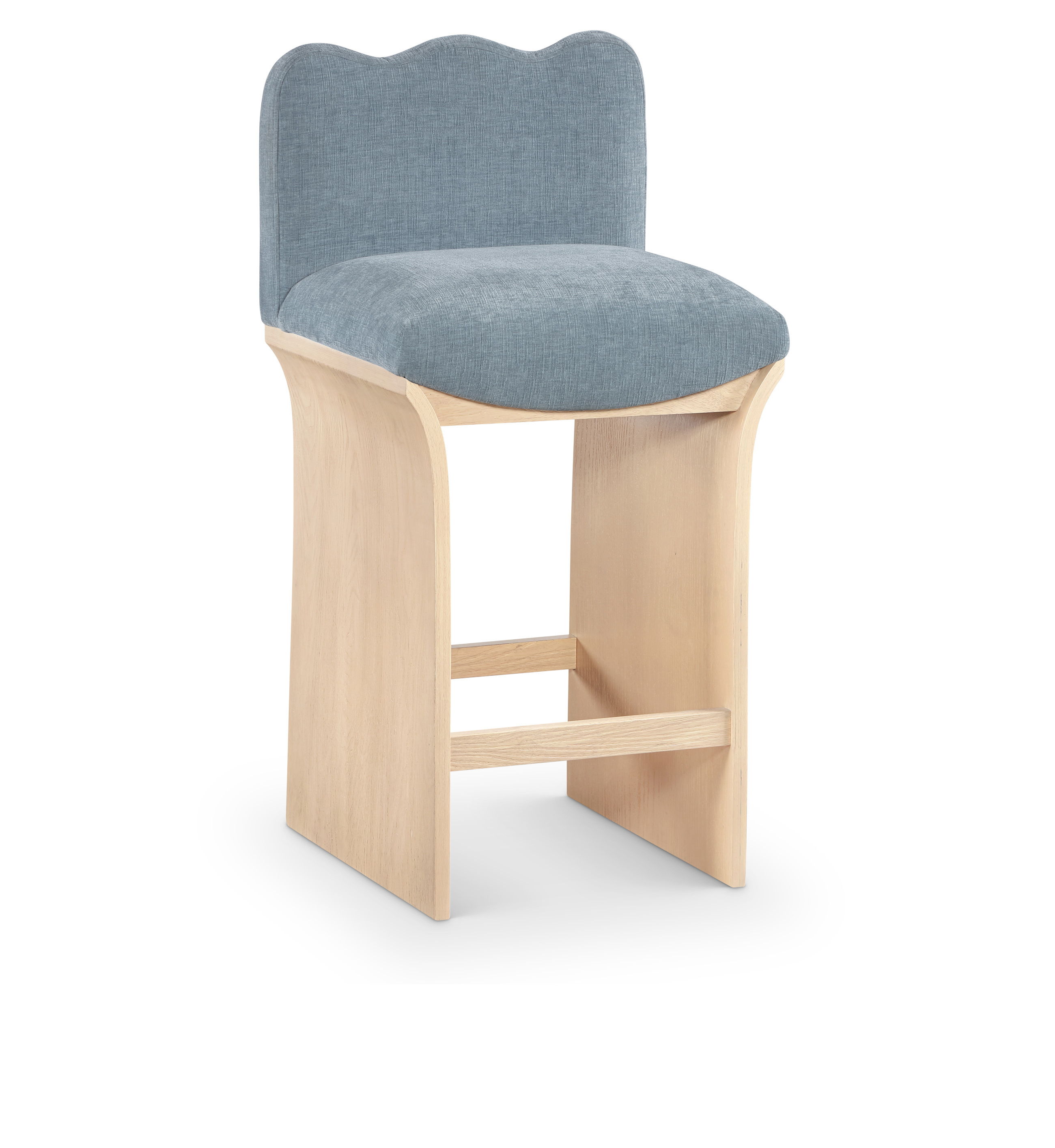 Shaw - Chenille Fabric Counter Stool - Light Blue