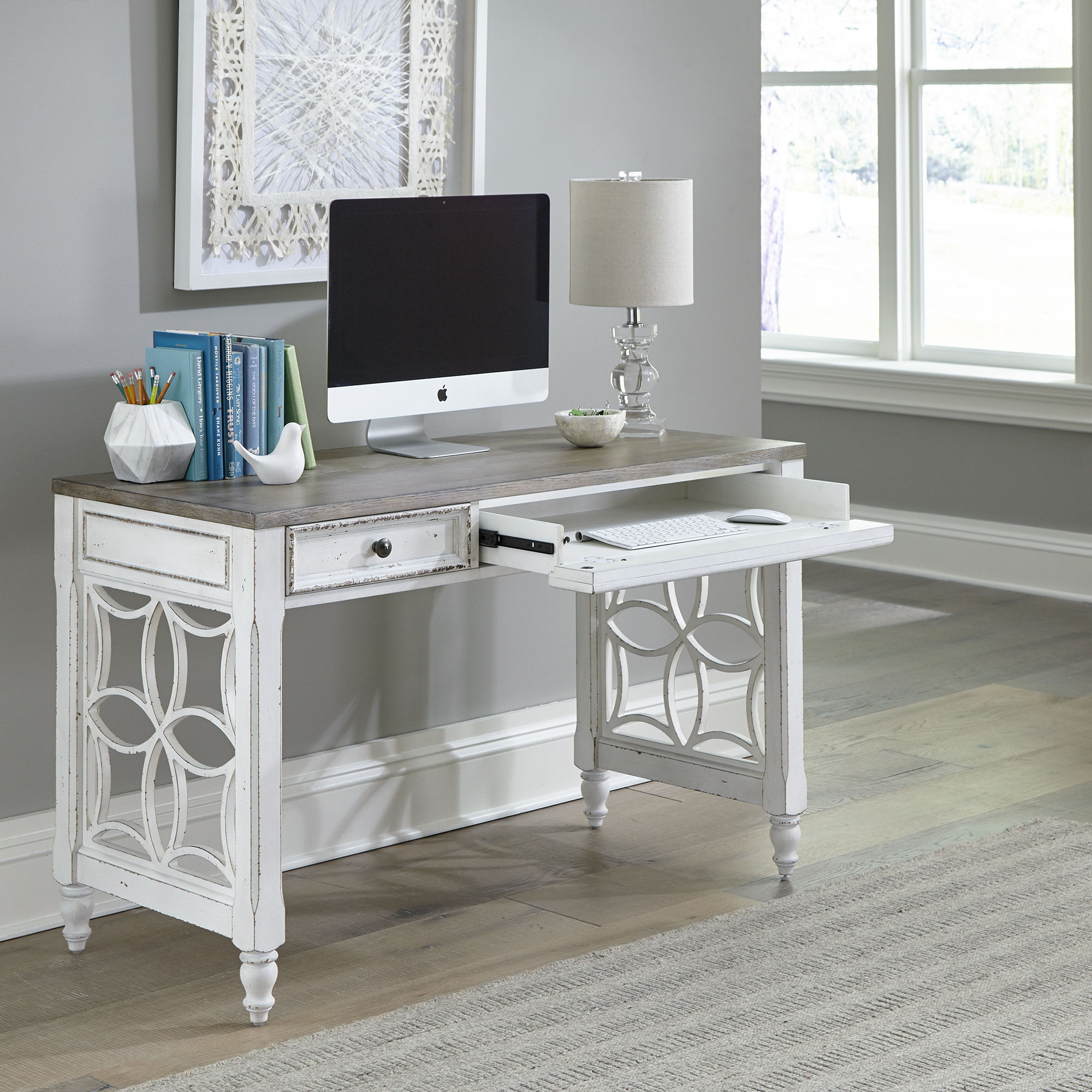 Liberty Furniture Magnolia Manor - L Writing Desk - White