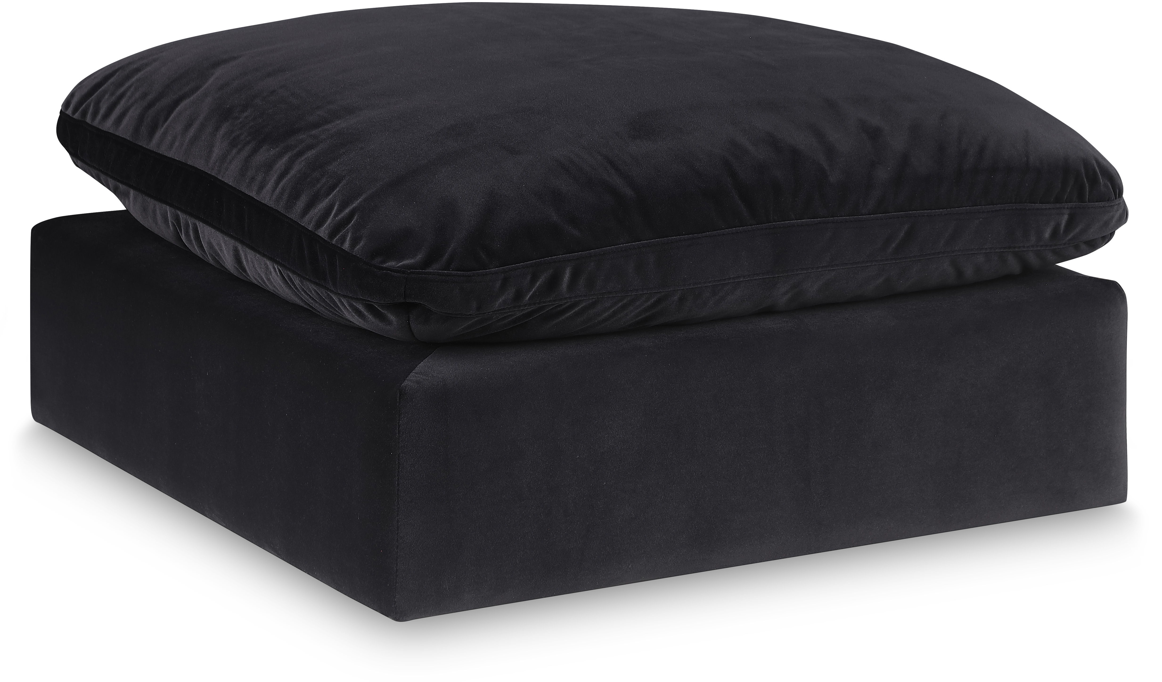 Comfy - Velvet Ottoman - Black