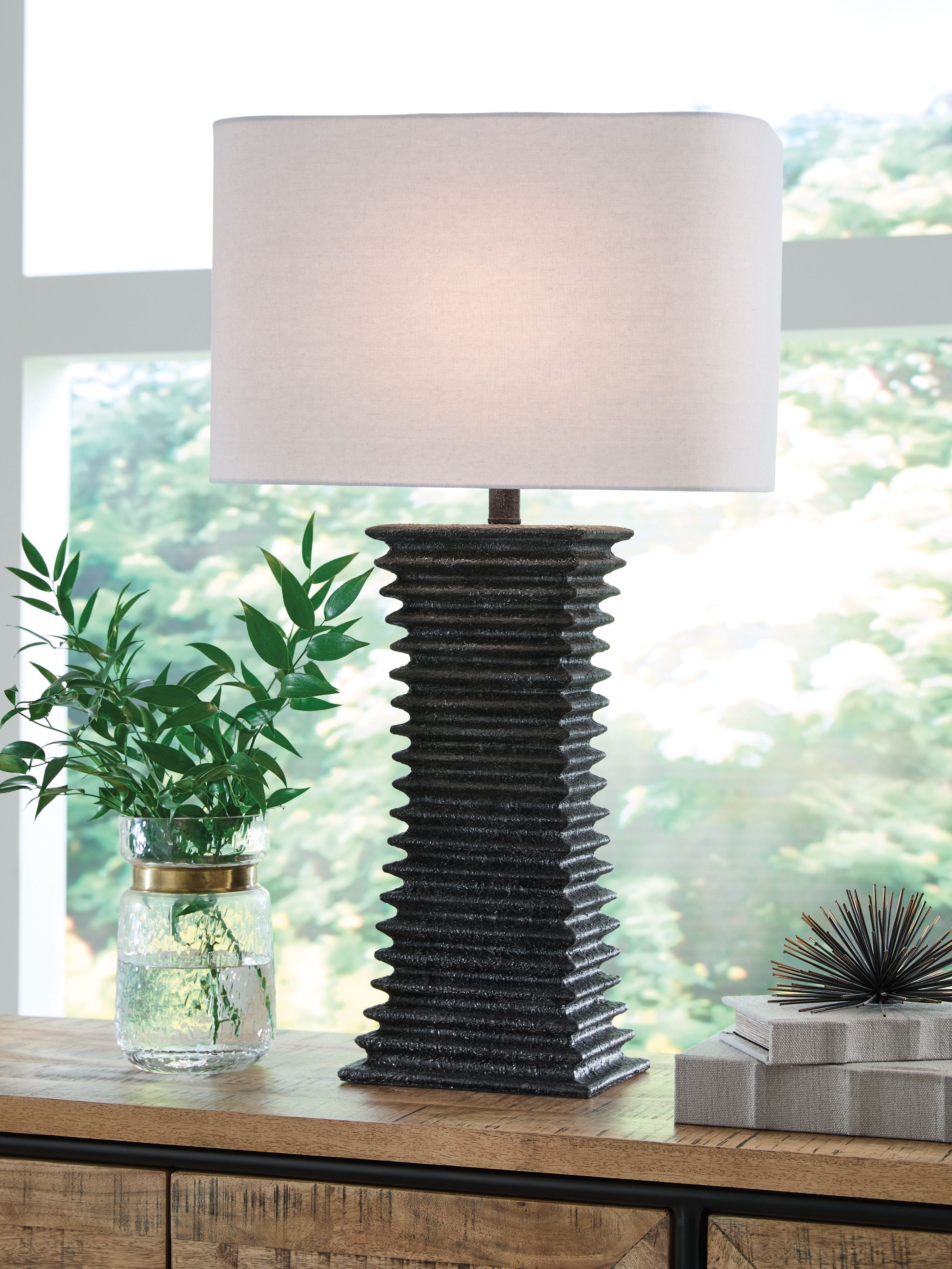 Ashley Furniture Golzar - Poly Table Lamp - Black - Image 2