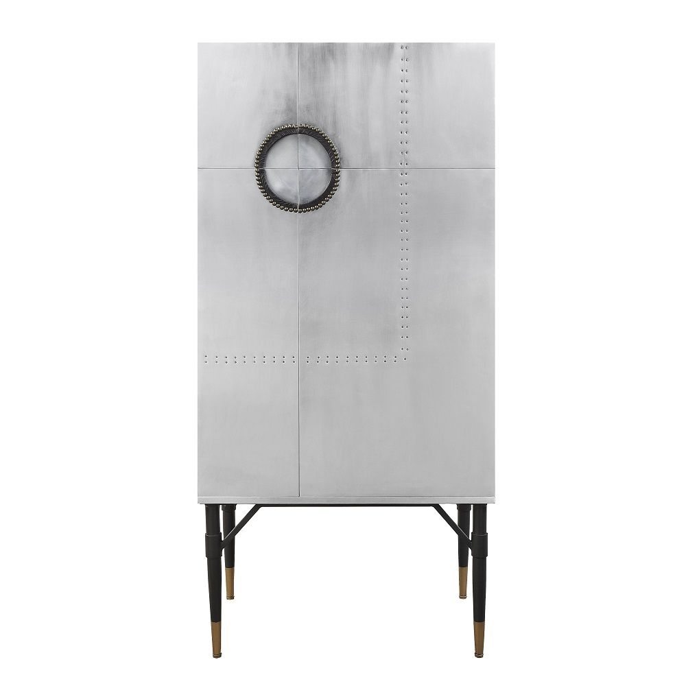 Yoela - Wine Cabinet - Leather & Aluminum, silver, view 7