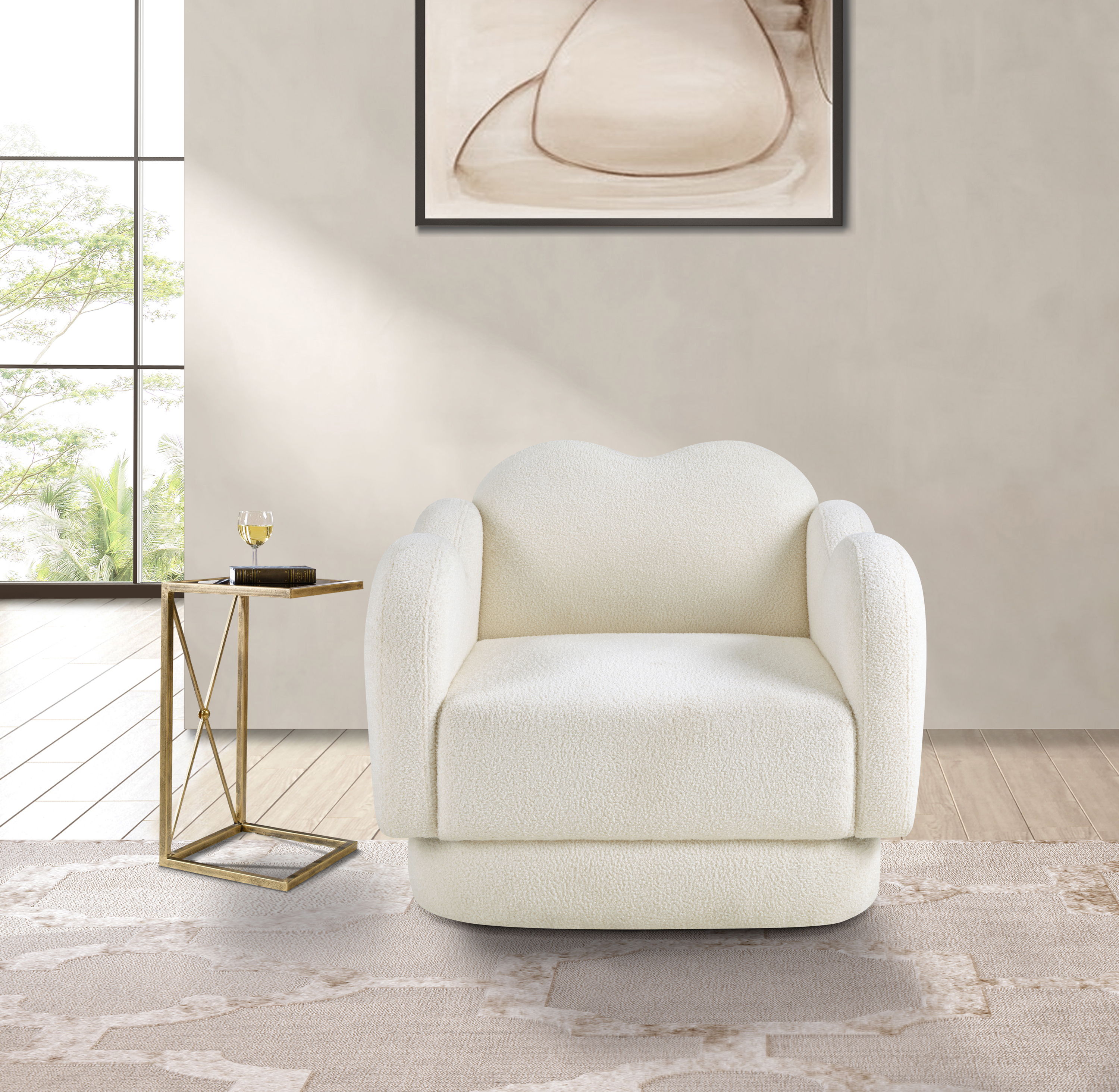 Bloom - Teddy Fabric Chair - Cream