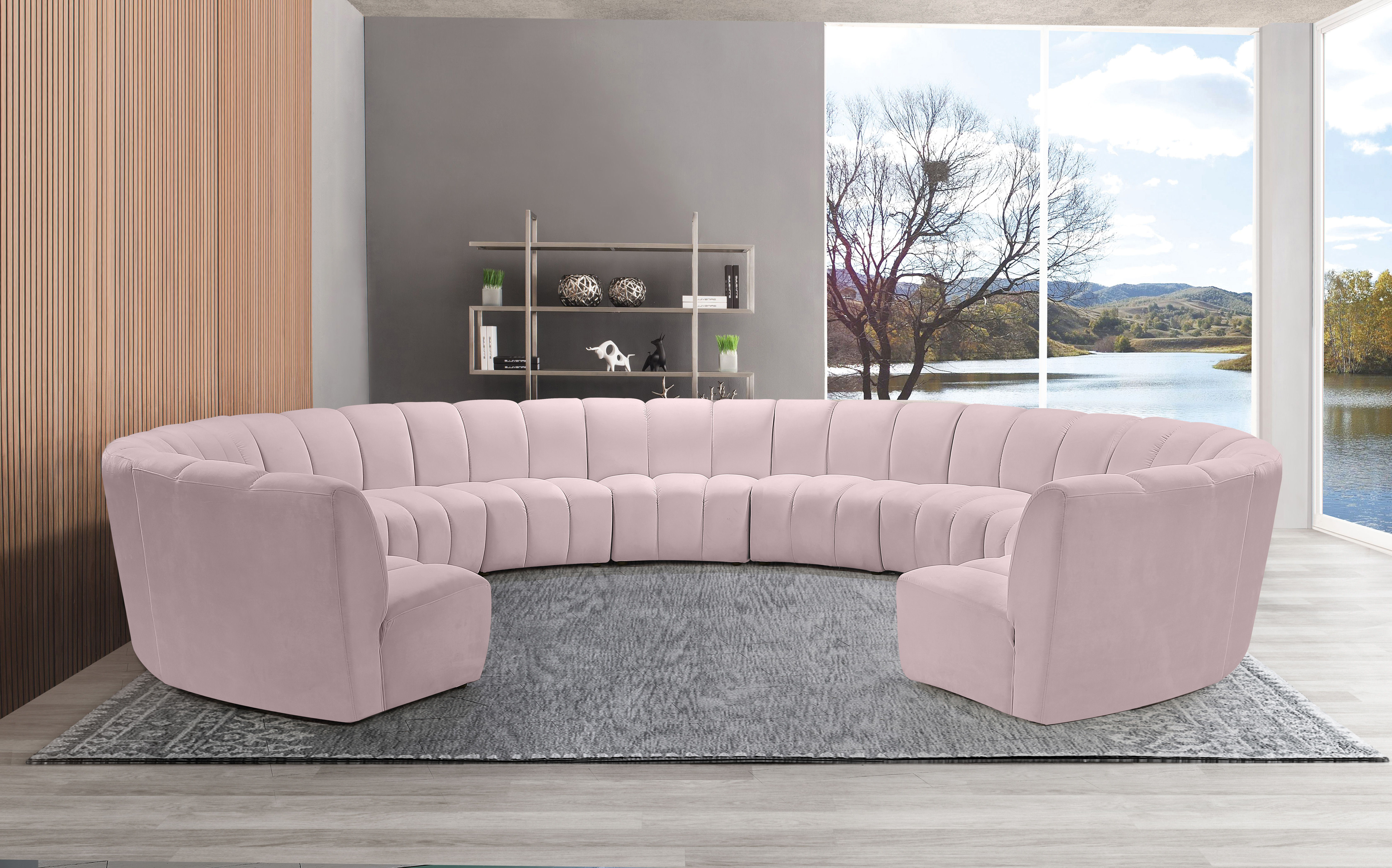Infinity - 11 Piece Modular Sectional - Pink