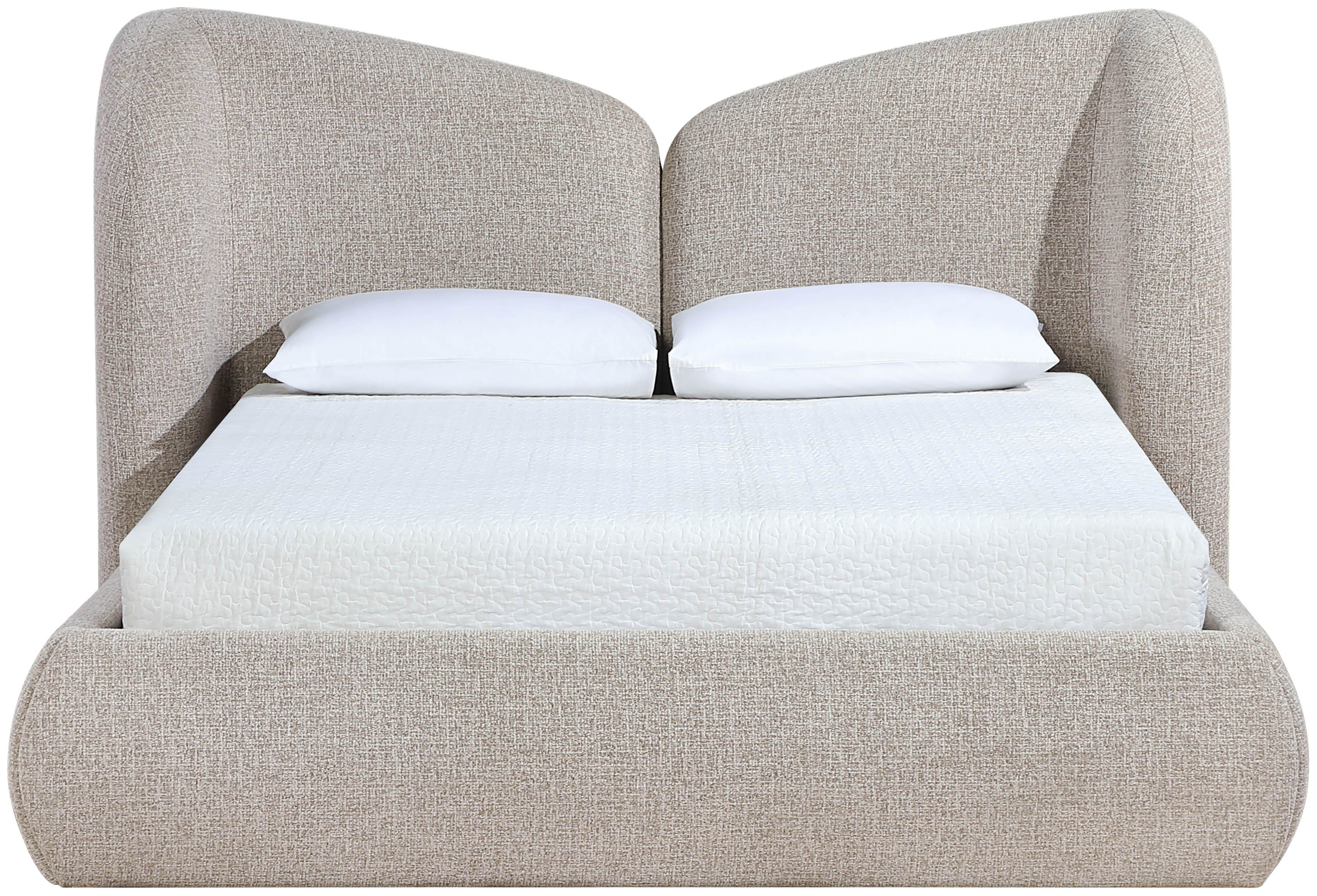 Elowen - Chenille Fabric Upholstered Queen Bed - Beige