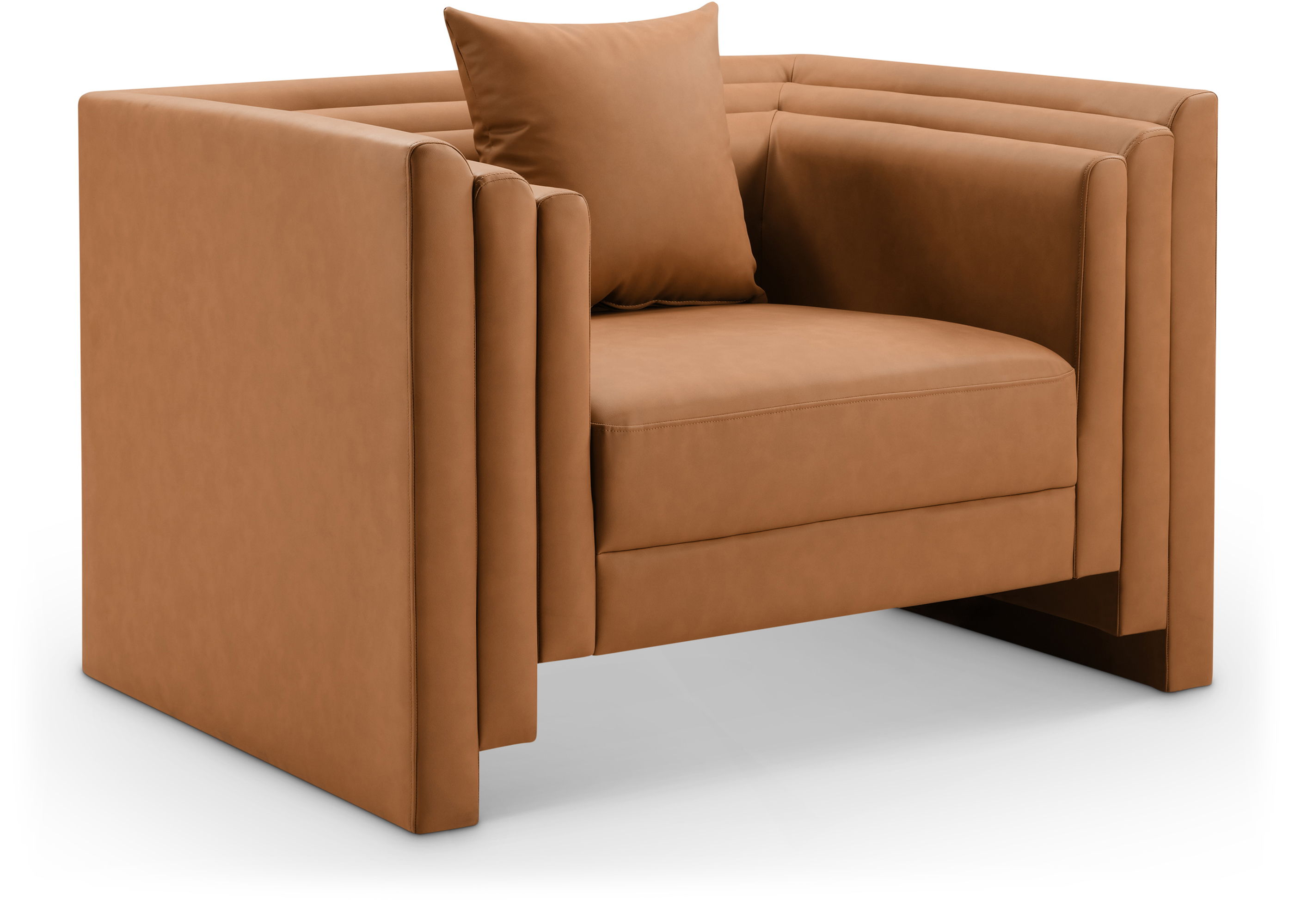 Everett - Vegan Leather Upholstered Chair - Cognac