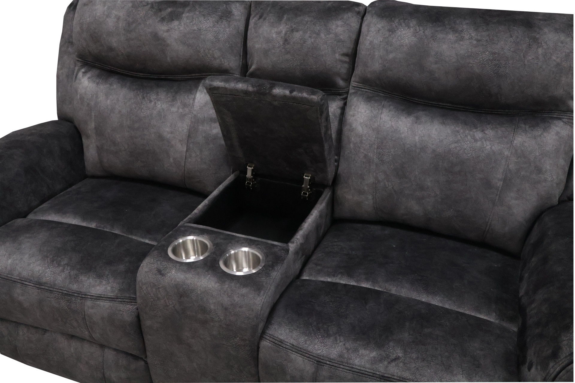 Park City - Console Loveseat With Dual Recliners - Slate, dark gray, view 5
