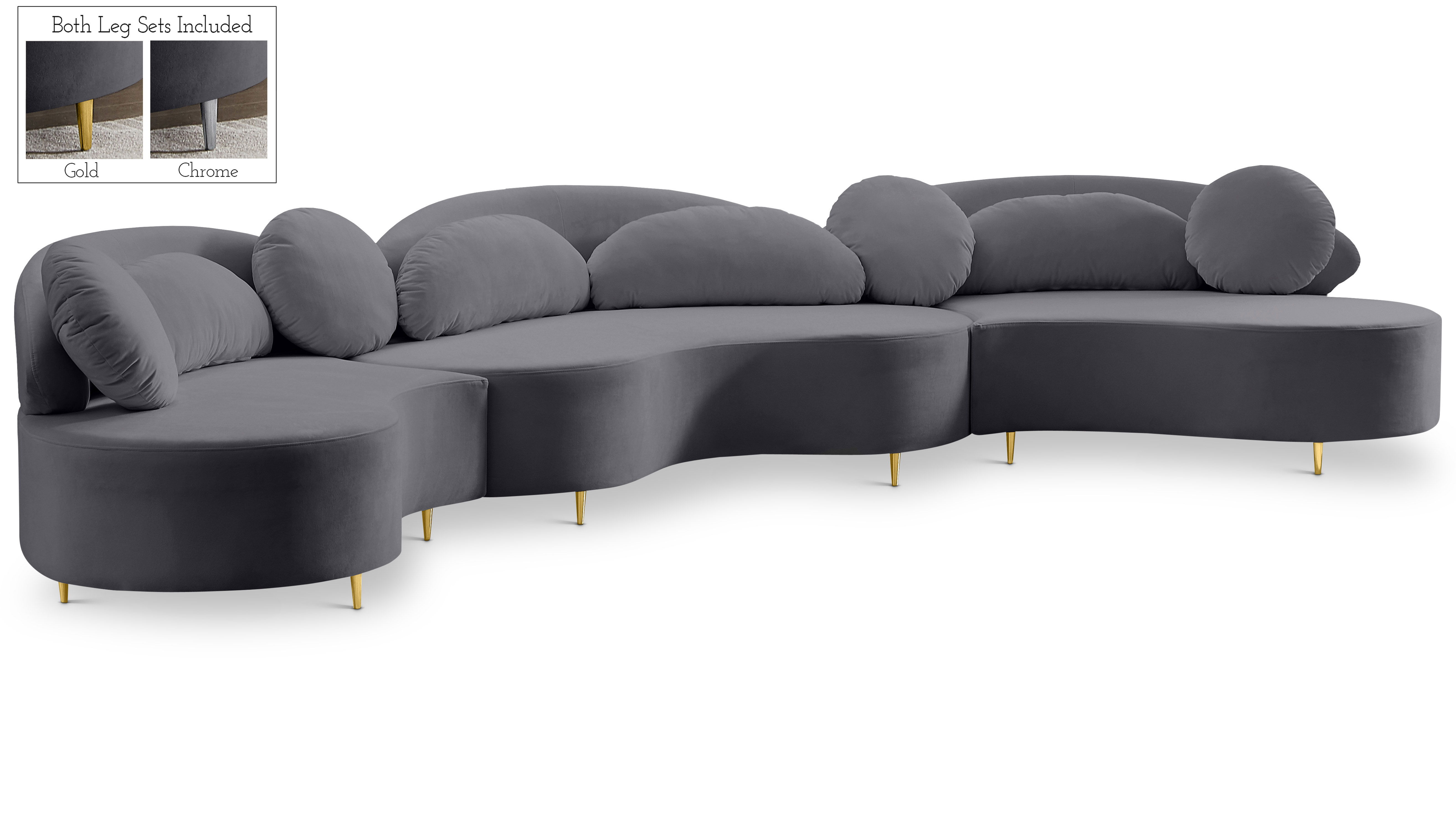 Vivacious - 3 Piece Sectional - Gray