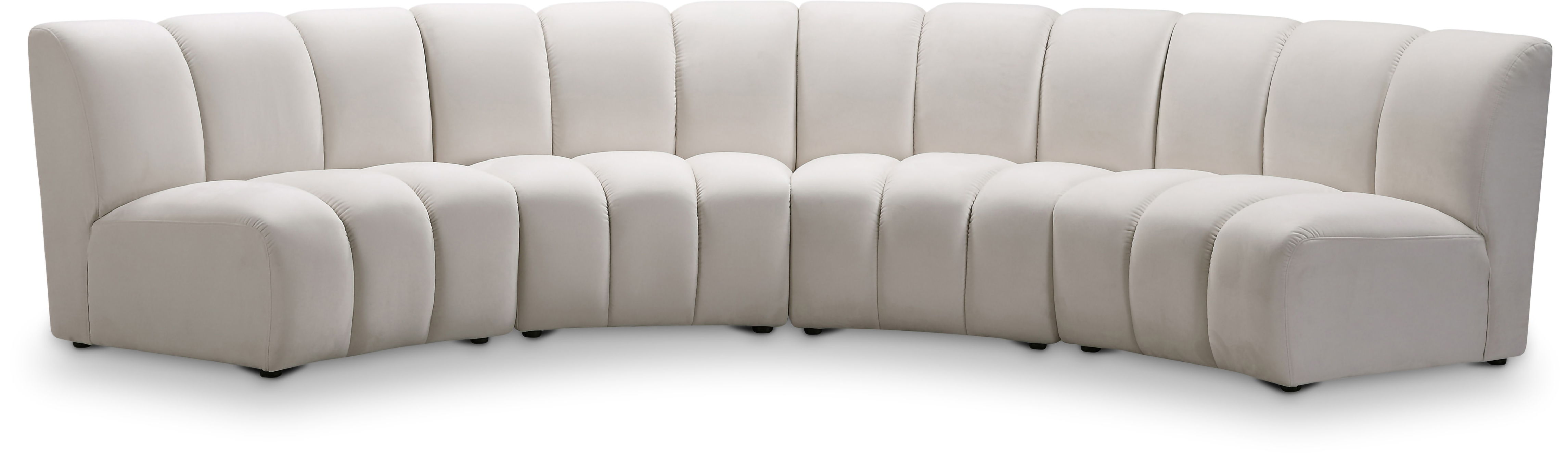 Infinity - 4 Piece Modular Sectional - Fabric - Cream