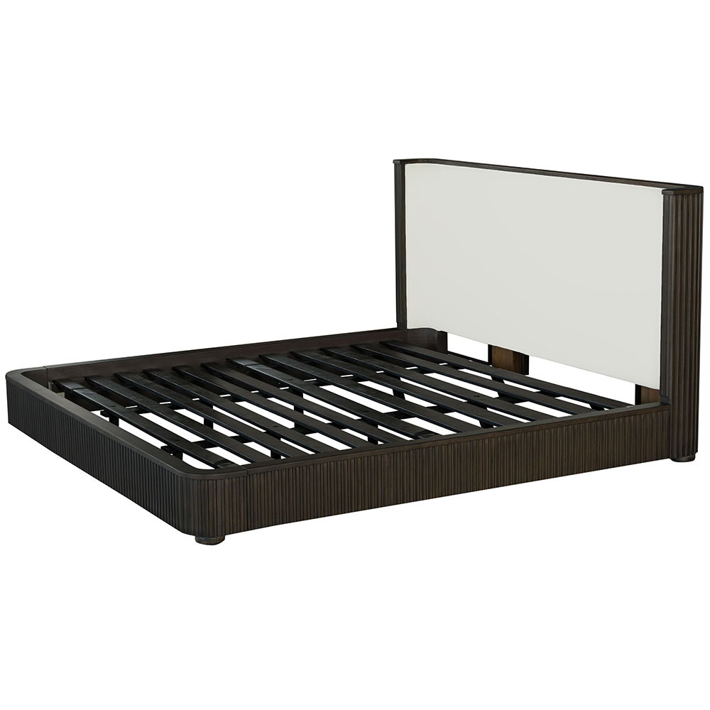 Clayten - Queen Bed - Fabric & Espresso, dark brown