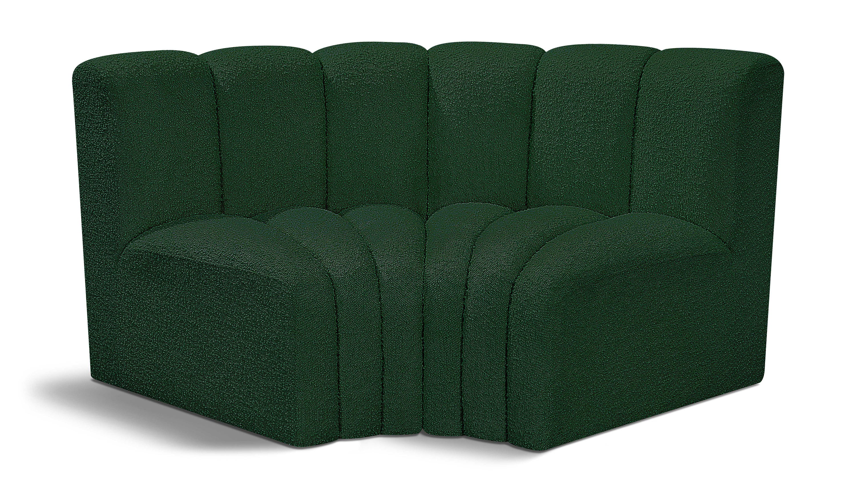 Arc - Boucle Fabric 2 Piece Modular Sofa - Green