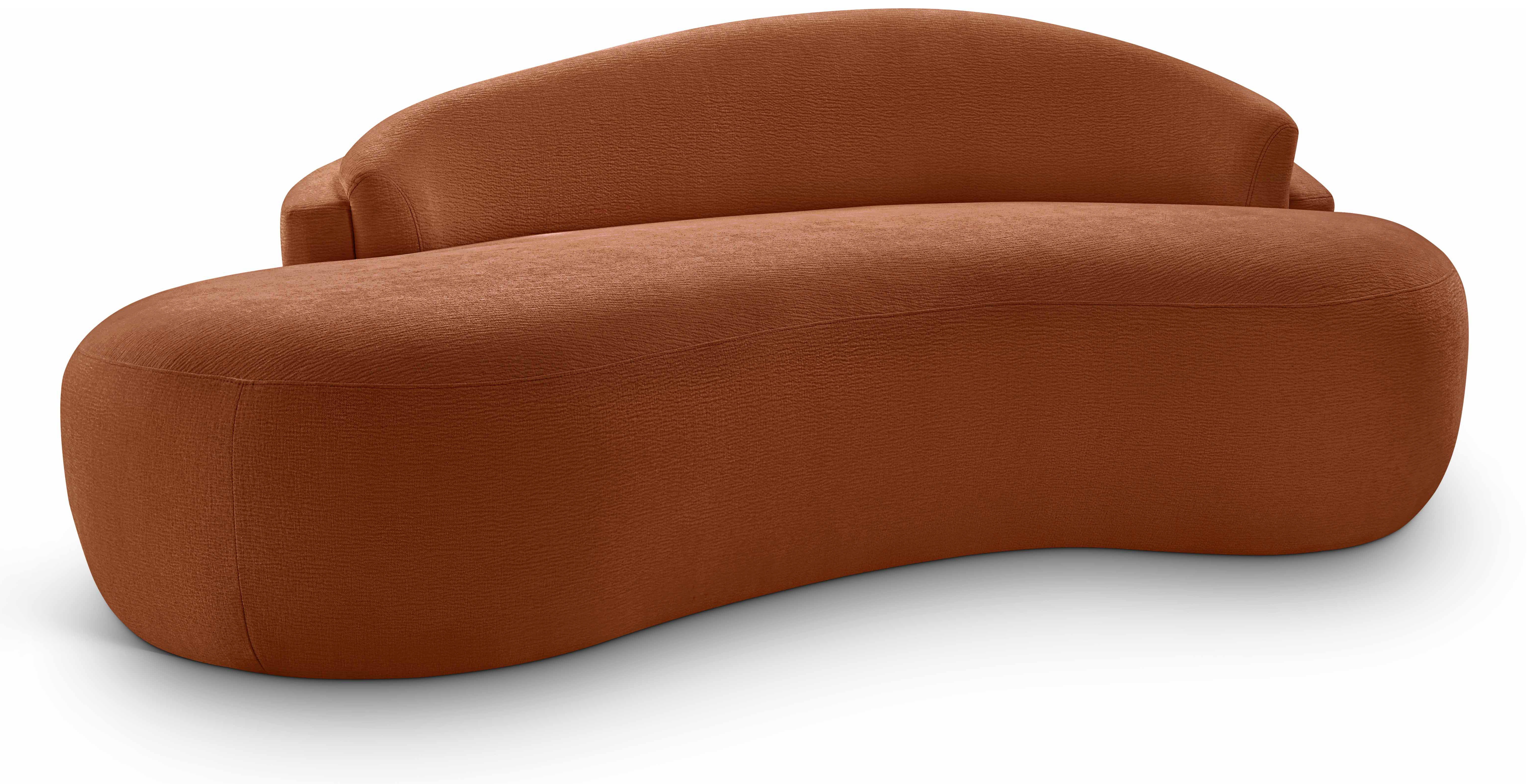 Caspian - Chenille Fabric 79" Upholstered Loveseat - Cognac